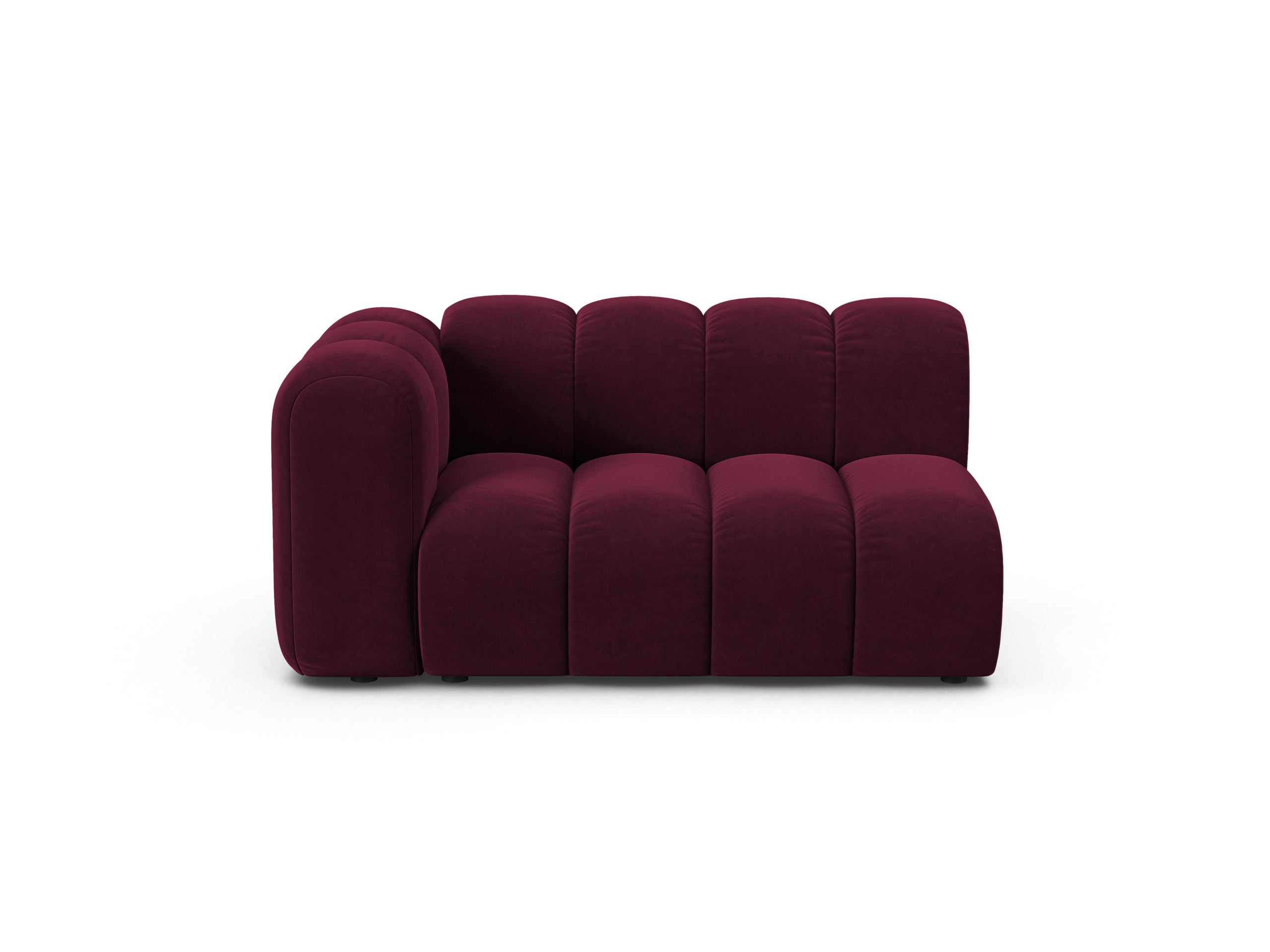 Micadoni Lupine modul sedačky s podrúčkou 145 × 95 cm - Zamat Venus (Ven2932) - Vínová - Ľavé prevedenie