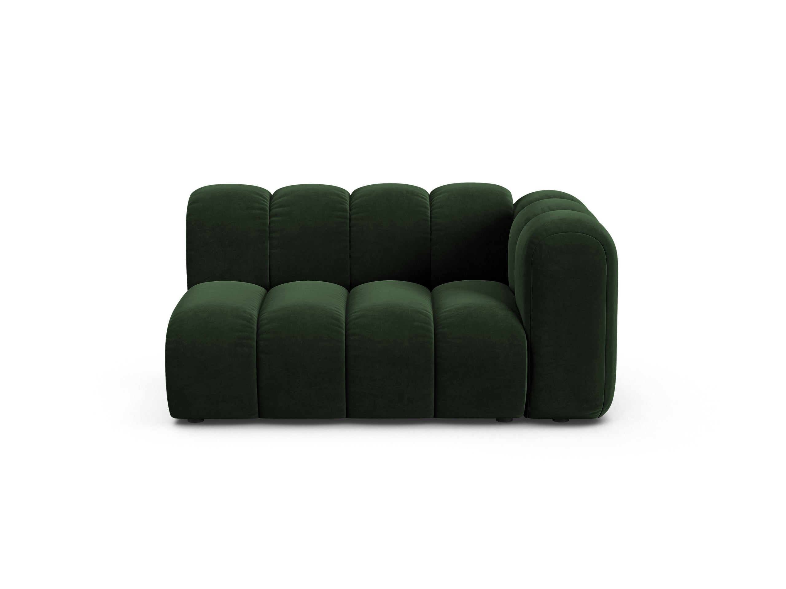 Micadoni Lupine modul sedačky s podrúčkou 145 × 95 cm - Zamat Venus (Ven2940) - Fľaškovozelená - Pravé prevedenie