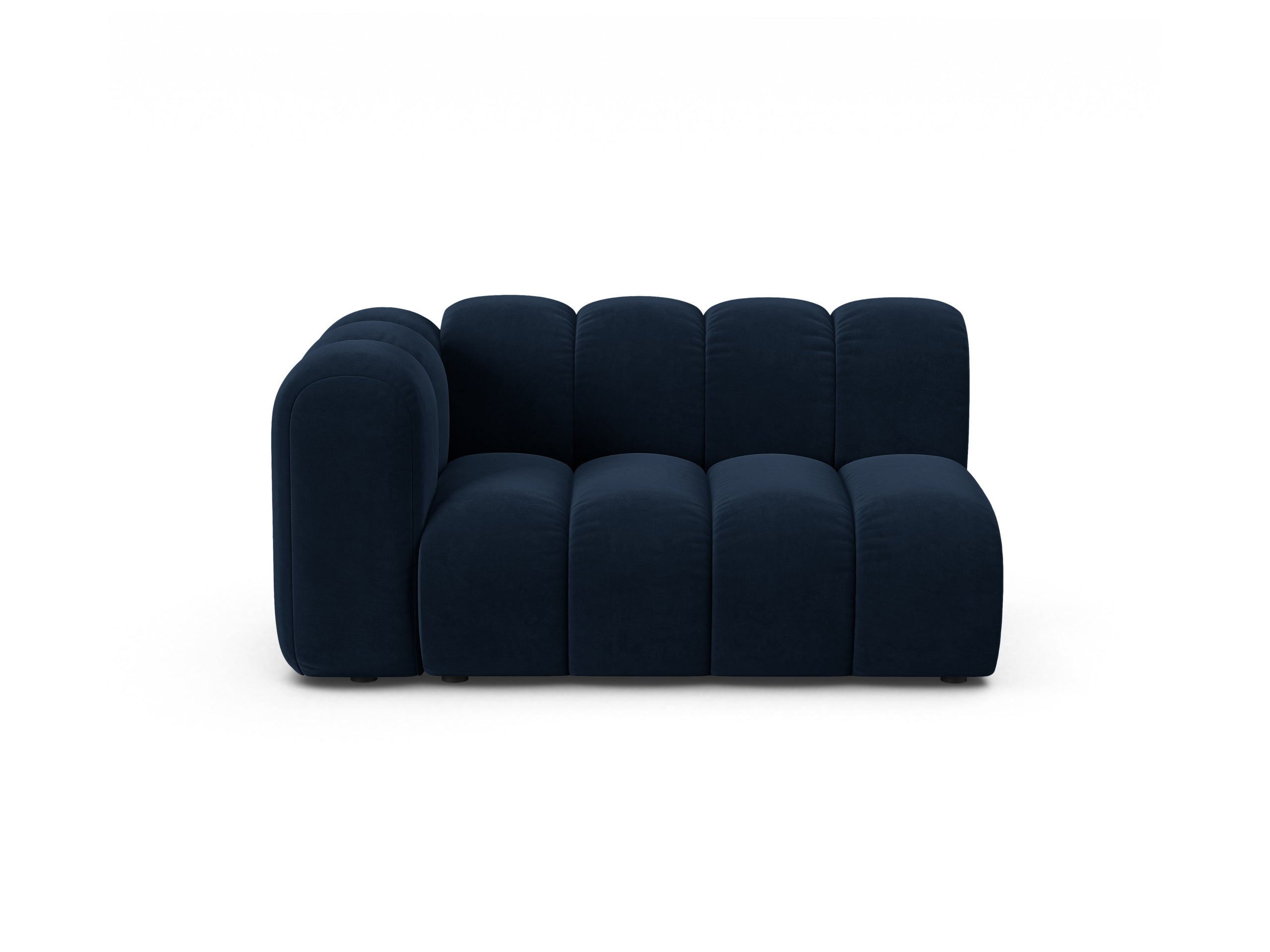 Micadoni Lupine modul sedačky s podrúčkou 145 × 95 cm - Zamat Salvador (Sal05) - Kráľovská modrá - Ľavé prevedenie