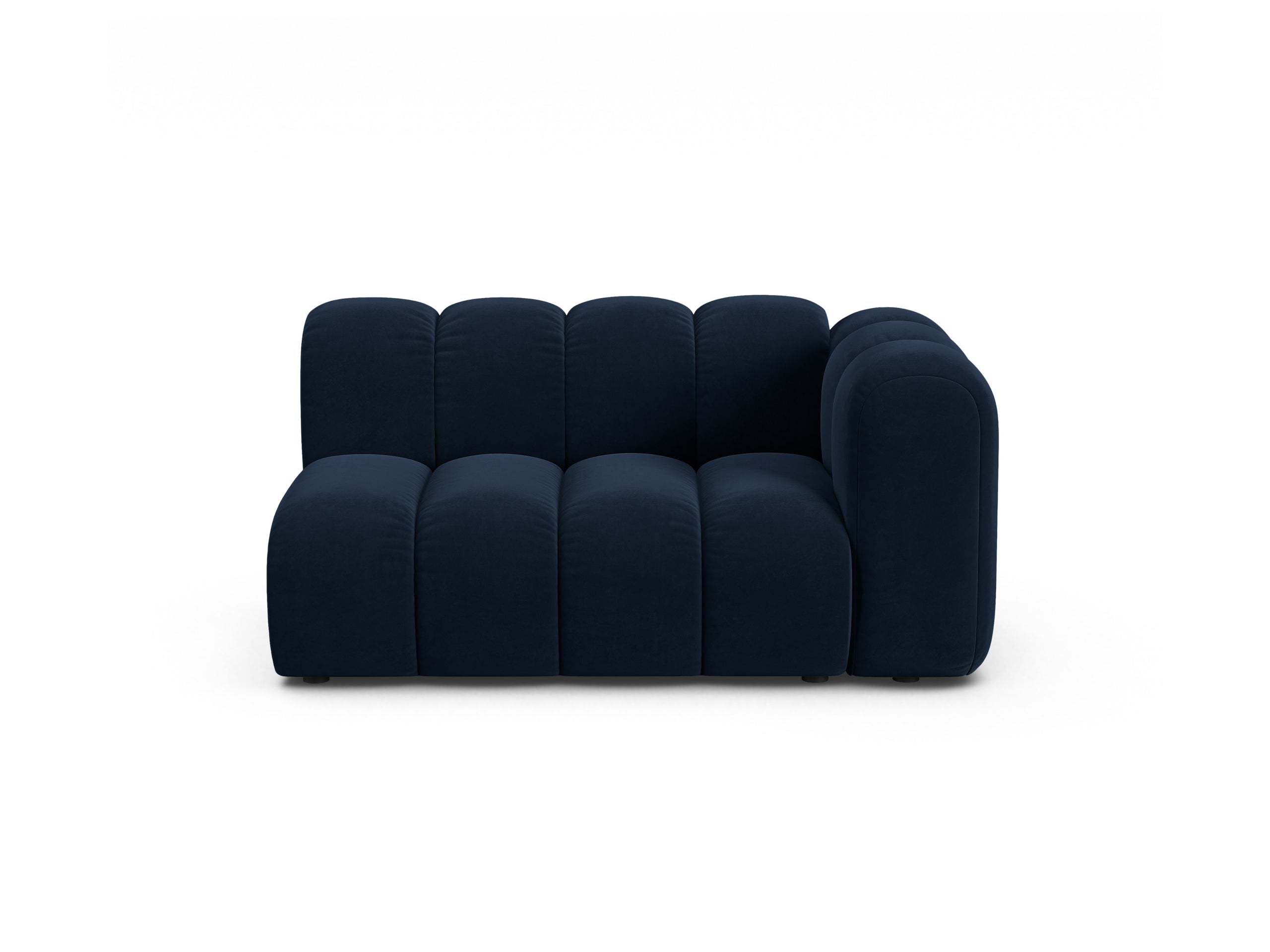 Micadoni Lupine modul sedačky s podrúčkou 145 × 95 cm - Zamat Salvador (Sal05) - Kráľovská modrá - Pravé prevedenie