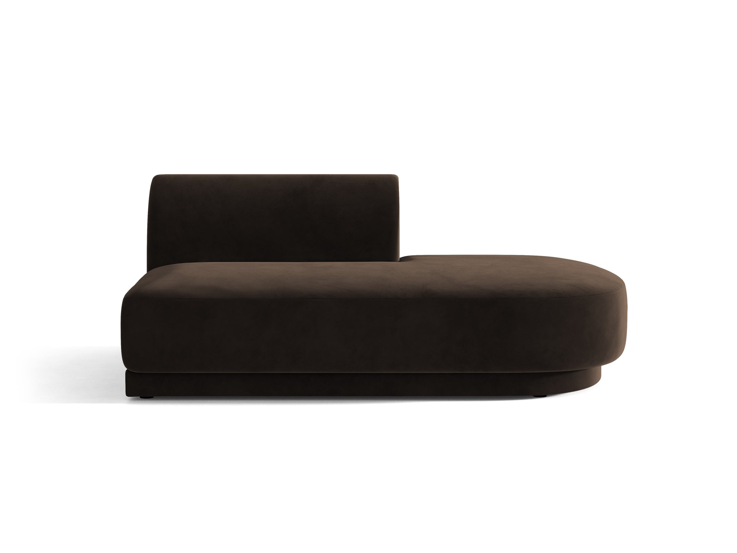 Micadoni Miley leňoška 158 × 90 cm - Zamat Bluvel (Blu48) - Tmavohnedá - Pravé prevedenie