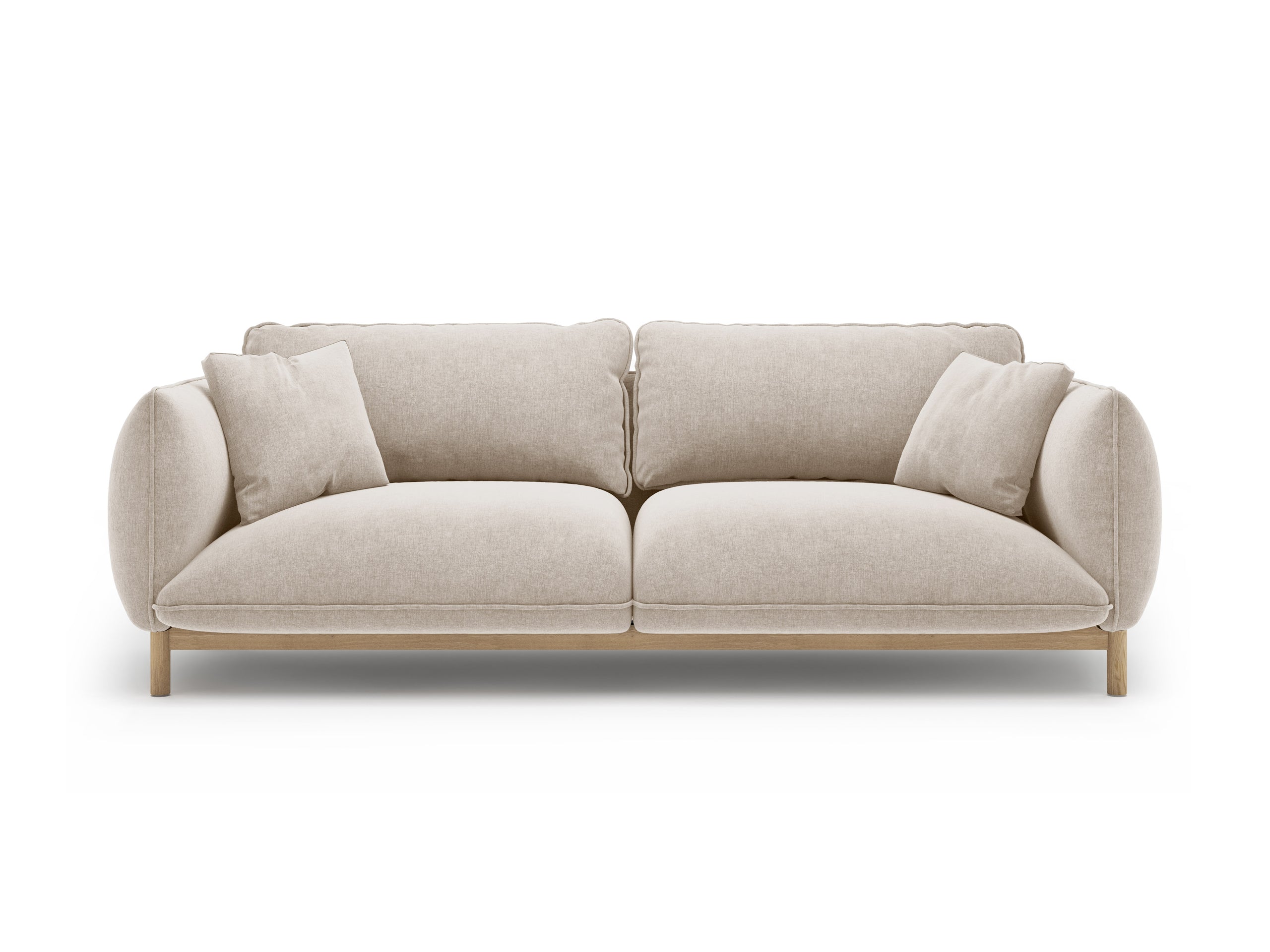 Micadoni Ada trojmiestna pohovka 208 × 101 cm - Štrukturovaná látka Wind (Win05) - Svetlobéžová