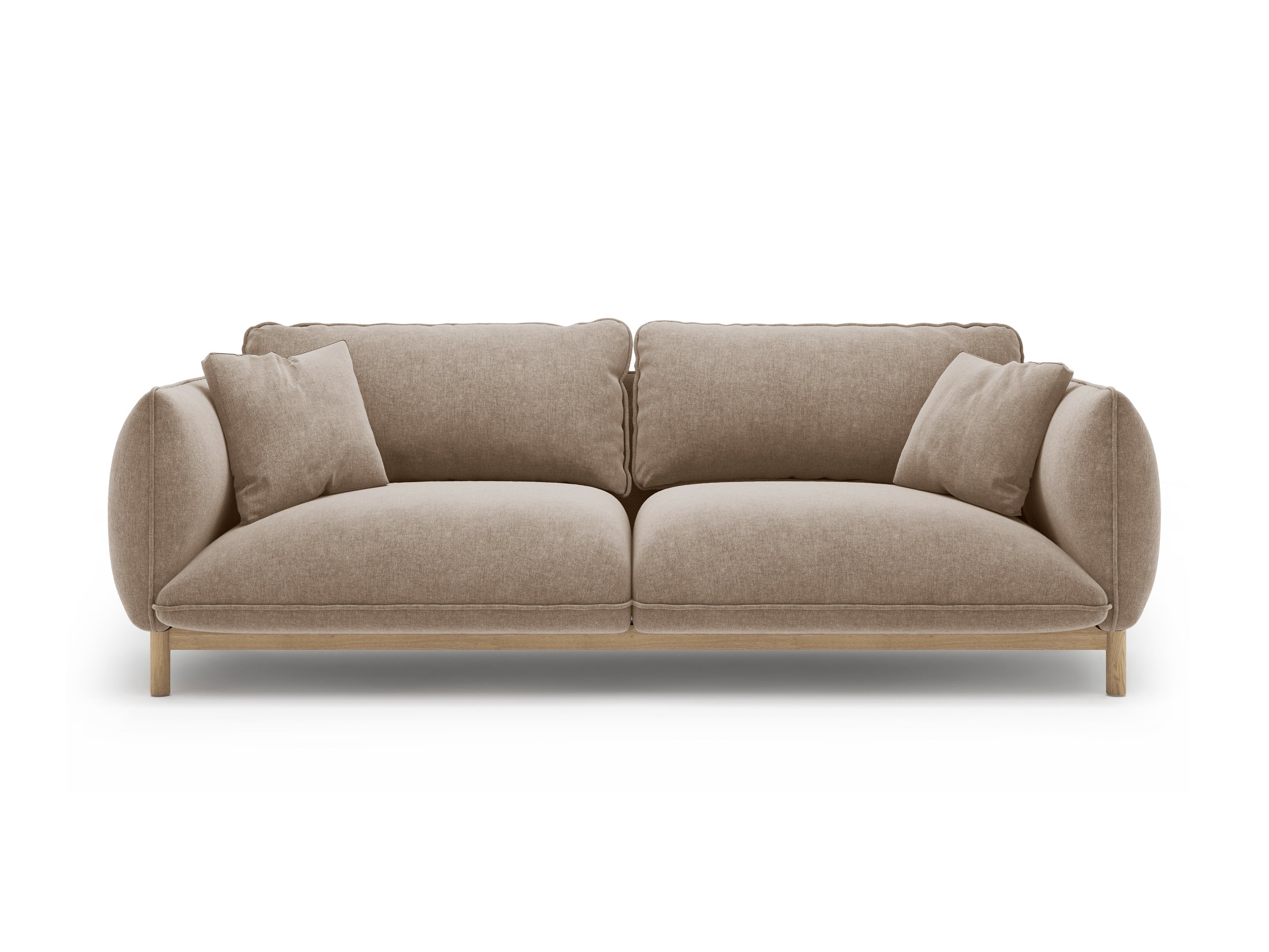 Micadoni Ada trojmiestna pohovka 208 × 101 cm - Štrukturovaná látka Wind (Win11) - Piesková