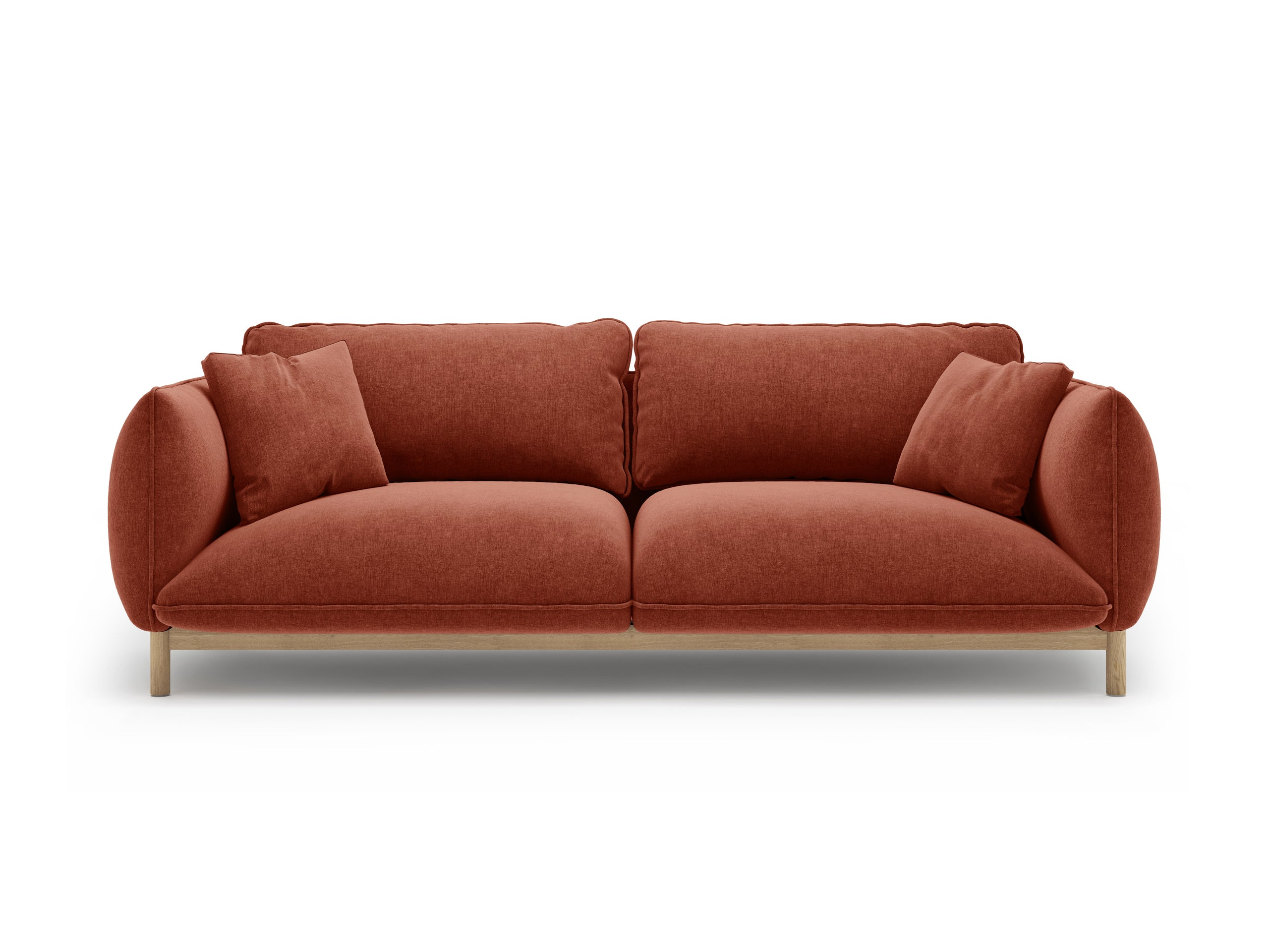 Micadoni Ada trojmiestna pohovka 208 × 101 cm - Štrukturovaná látka Wind (Win52) - Červenohnedá