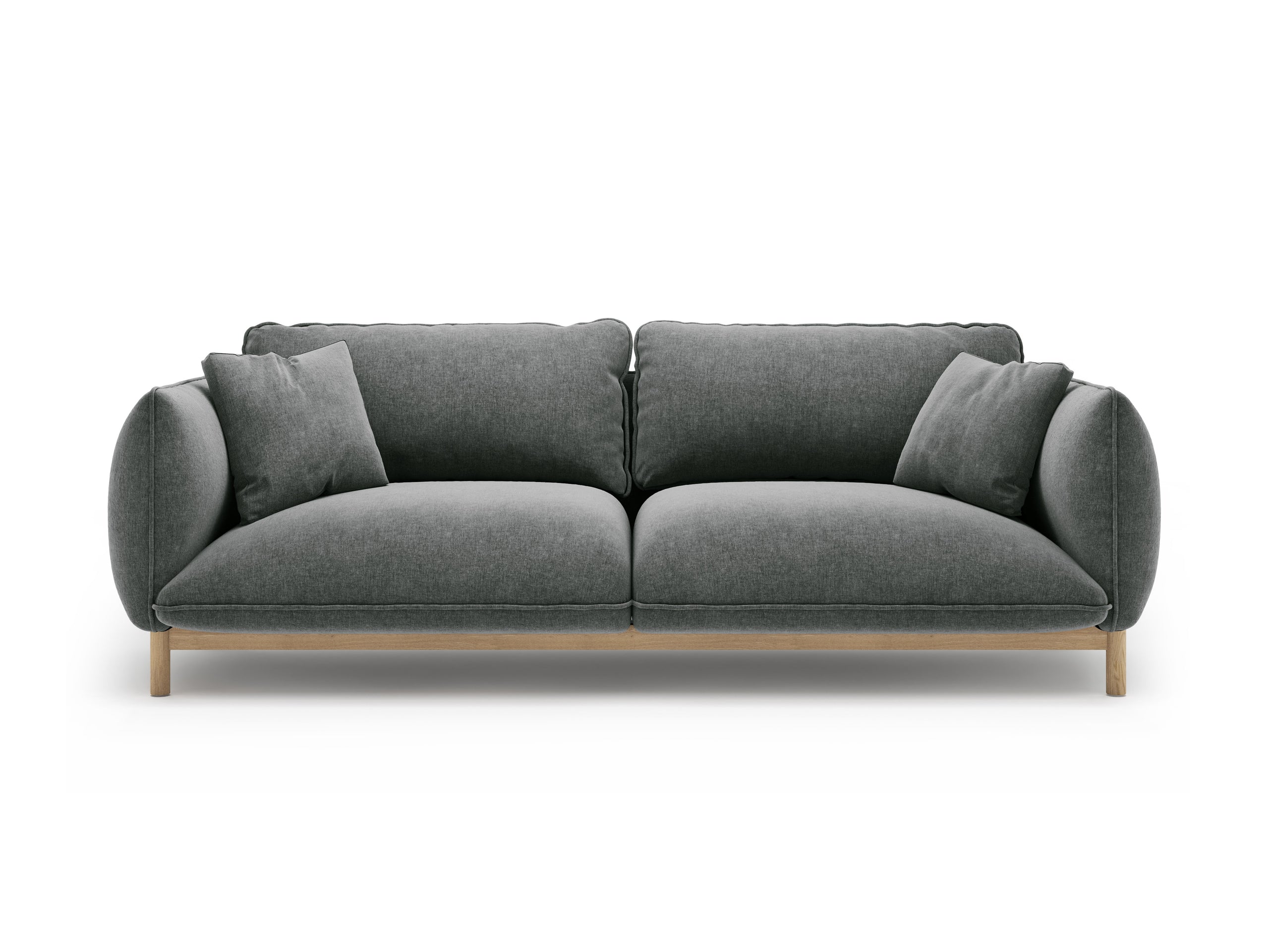 Micadoni Ada trojmiestna pohovka 208 × 101 cm - Štrukturovaná látka Wind (Win89) - Tmavosivá