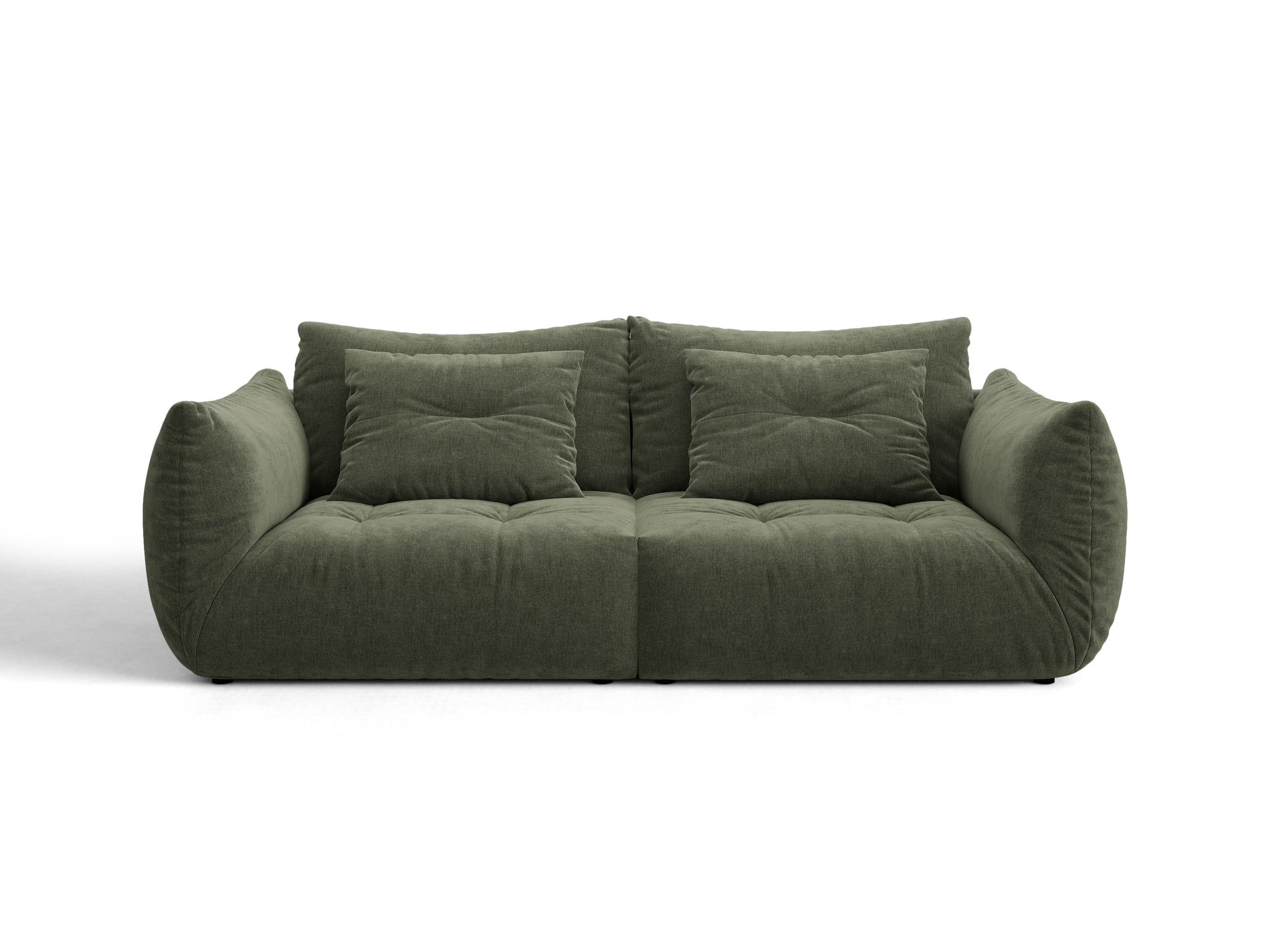Micadoni Bloom trojmiestna pohovka 232 × 107 cm - Štrukturovaná látka Wind (Win75) - Machovozelená