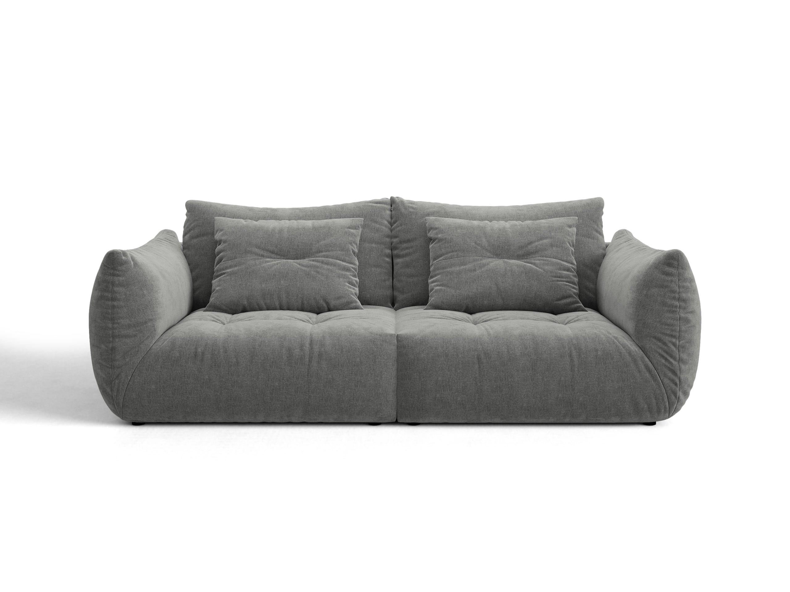 Micadoni Bloom trojmiestna pohovka 232 × 107 cm - Štrukturovaná látka Wind (Win89) - Tmavosivá