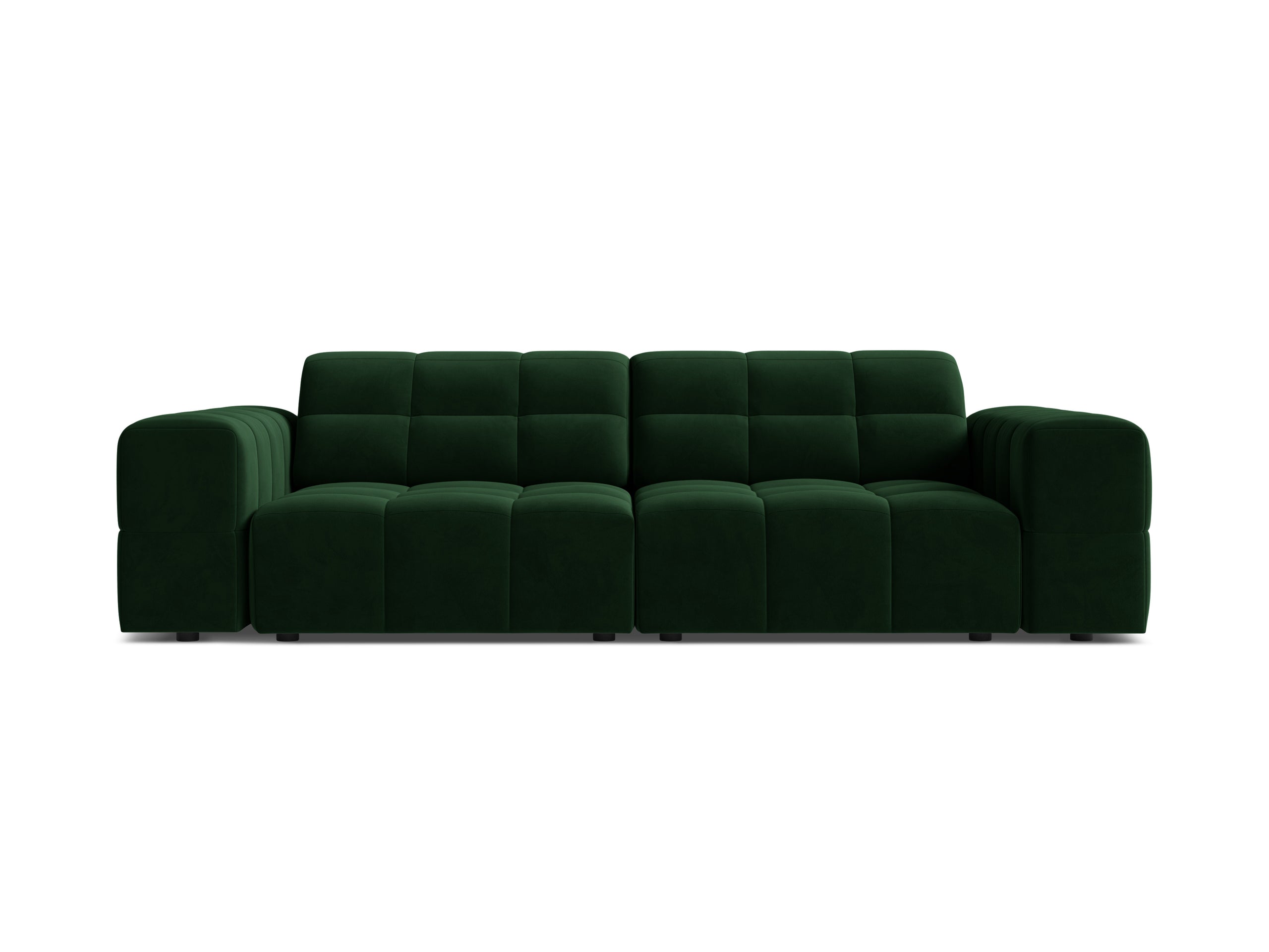 Micadoni Jennifer trojmiestna pohovka 212 × 102 cm - Zamat Bluvel (Blu78) - Fľaškovozelená