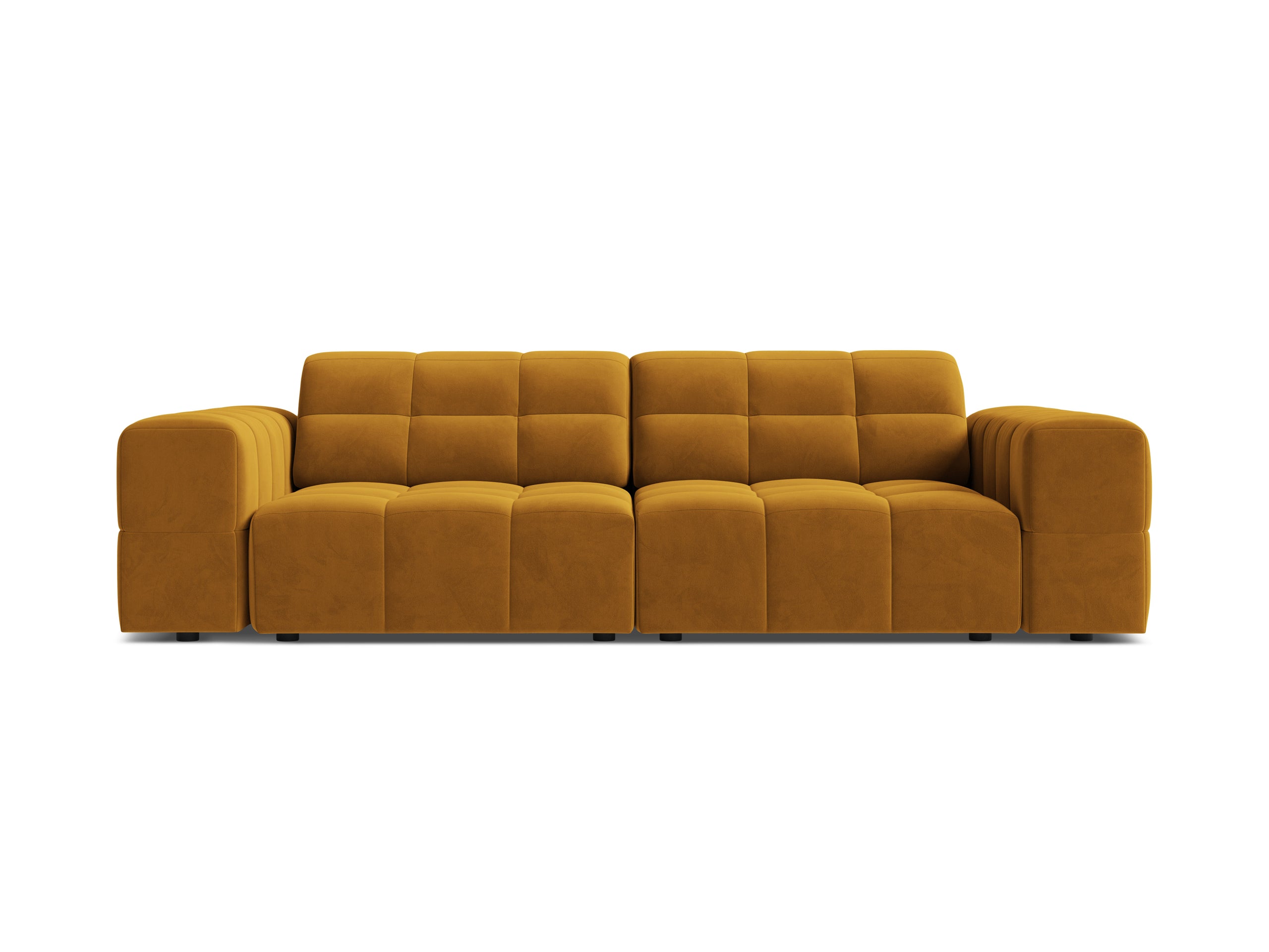 Micadoni Jennifer trojmiestna pohovka 212 × 102 cm - Zamat Bluvel (Blu68) - Žltá