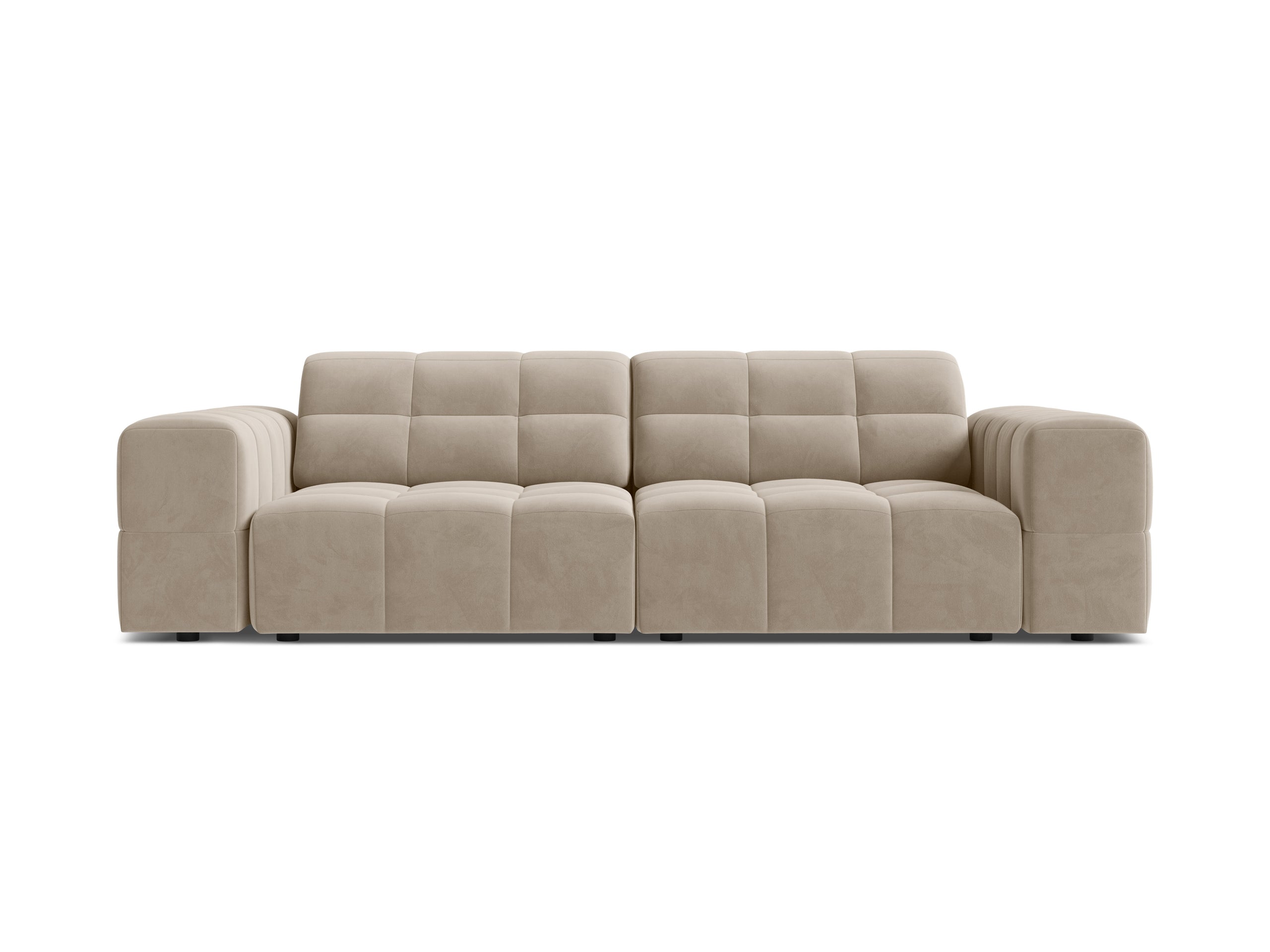 Micadoni Jennifer trojmiestna pohovka 212 × 102 cm - Zamat Bluvel (Blu30) - Tmavobéžová
