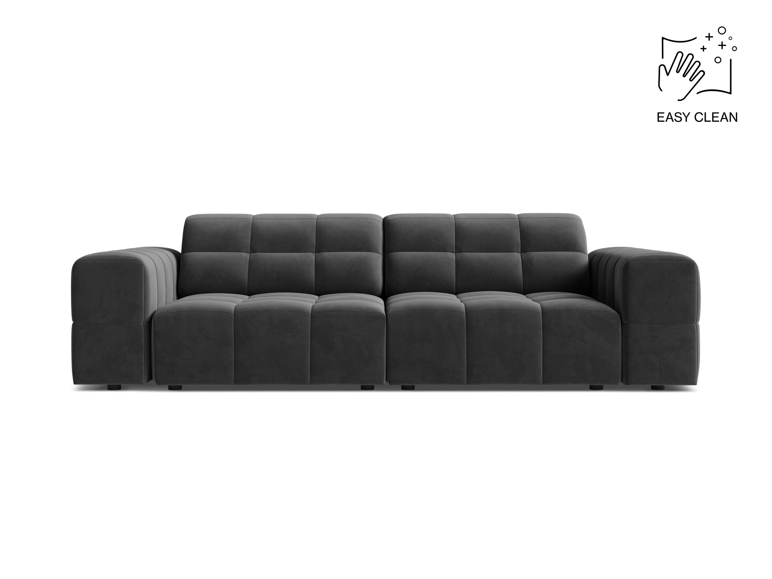 Micadoni Jennifer trojmiestna pohovka 212 × 102 cm - Zamat Venus (Ven2930) - Sivá