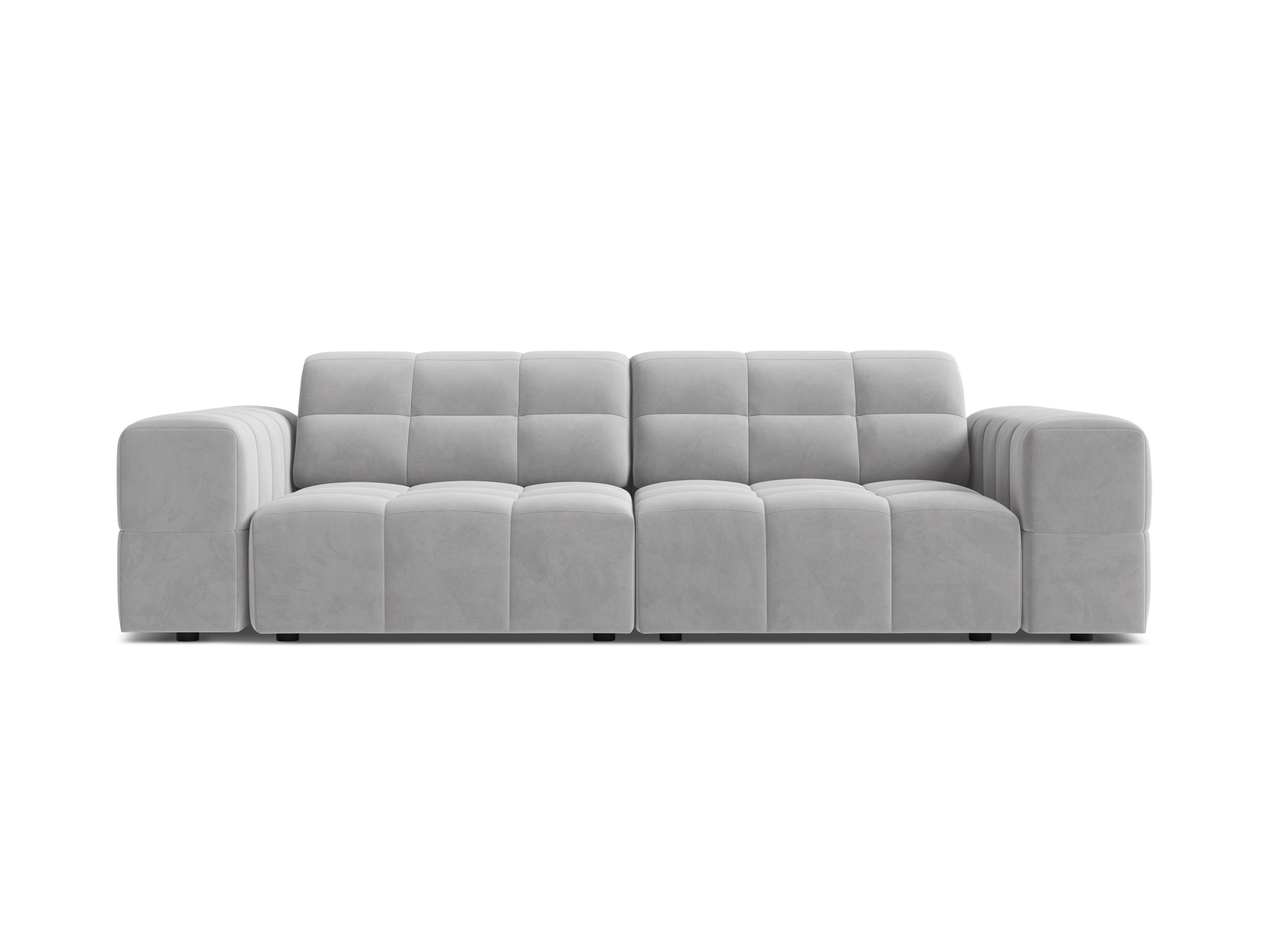 Micadoni Jennifer trojmiestna pohovka 212 × 102 cm - Zamat Bluvel (Blu03) - Strieborná