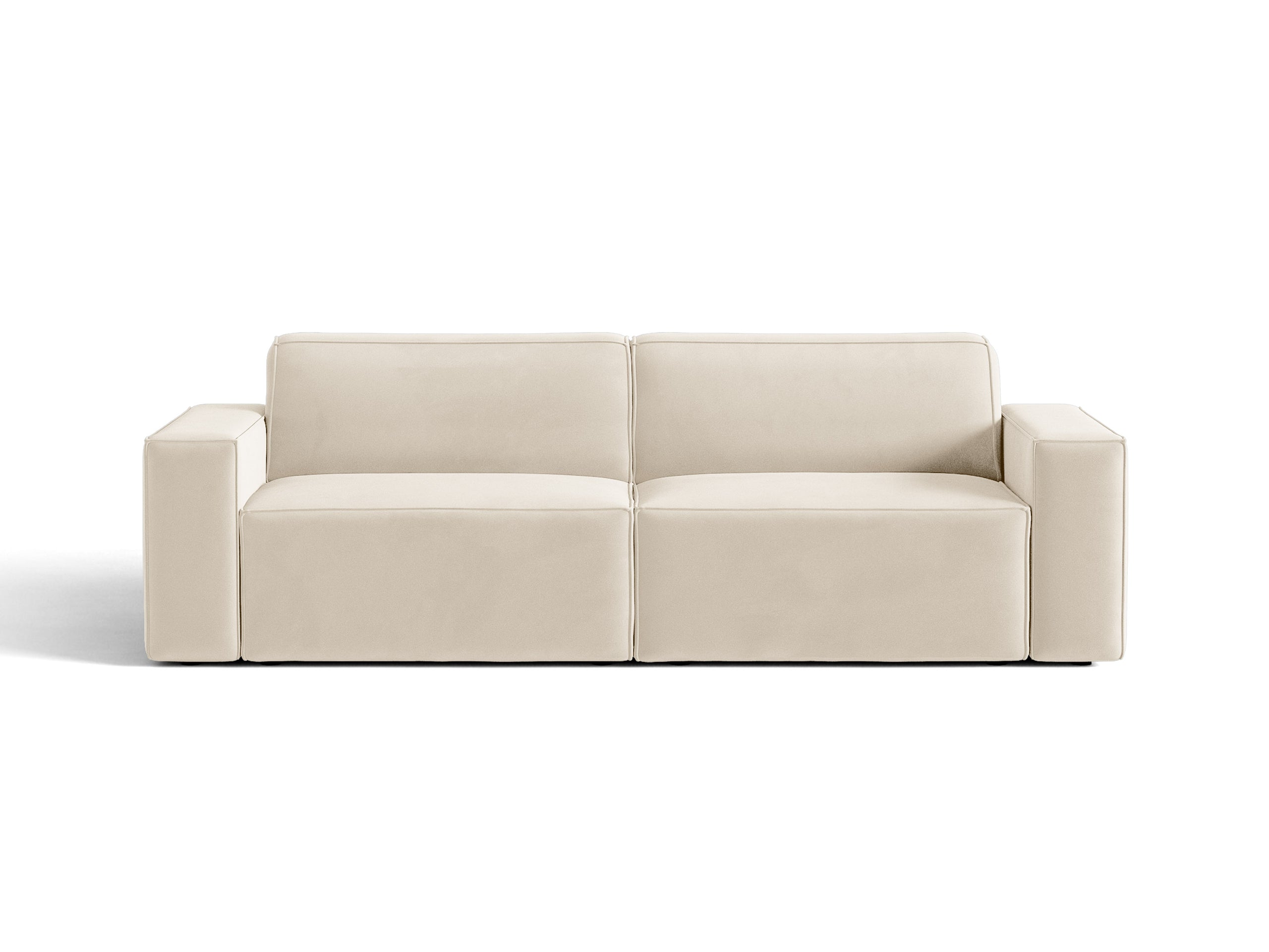 Micadoni Jodie trojmiestna pohovka 204 × 99 cm - Zamat Bluvel (Blu22) - Svetlobéžová