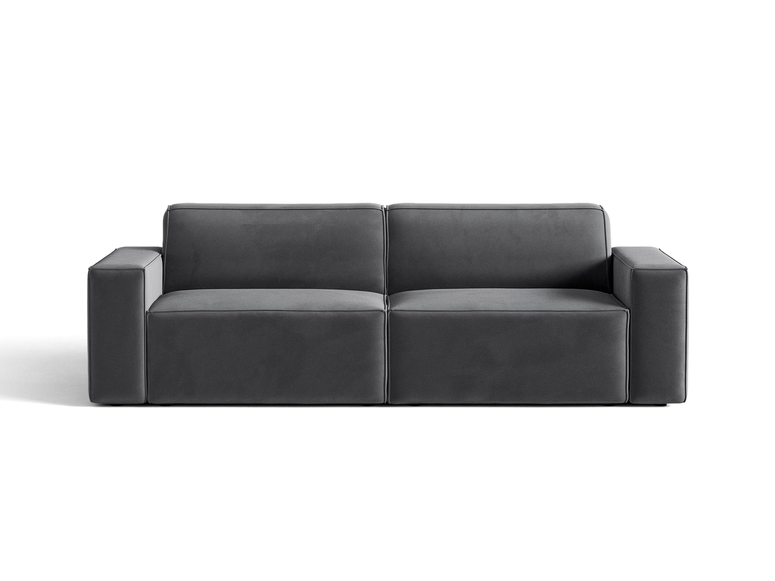Micadoni Jodie trojmiestna pohovka 204 × 99 cm - Zamat Bluvel (Blu14) - Sivá