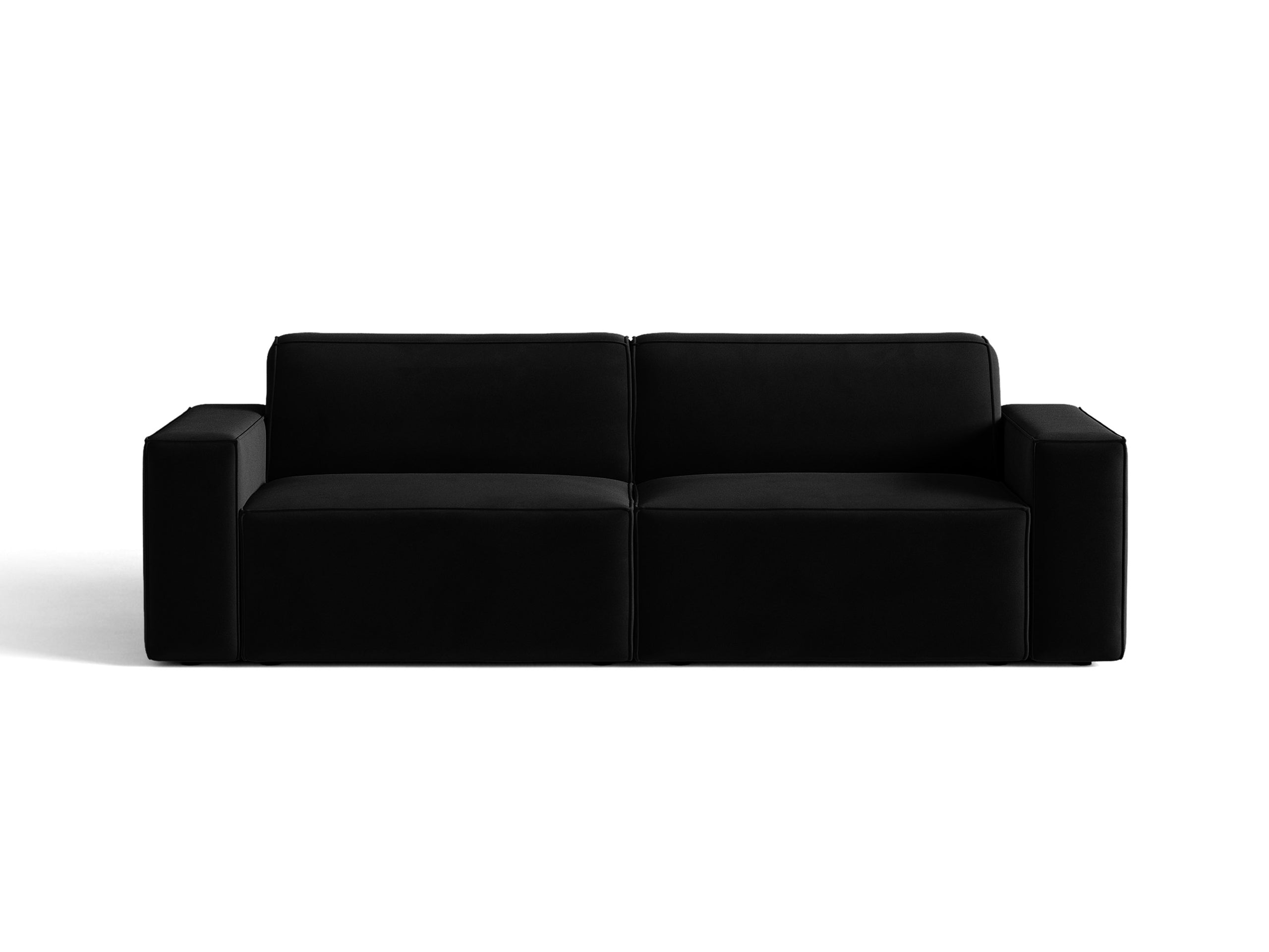 Micadoni Jodie trojmiestna pohovka 204 × 99 cm - Zamat Bluvel (Blu19) - Čierna