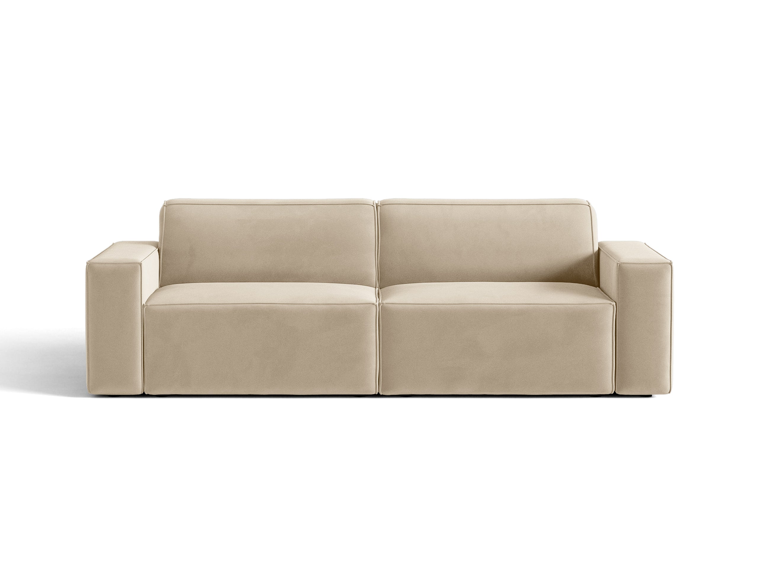 Micadoni Jodie trojmiestna pohovka 204 × 99 cm - Zamat Bluvel (Blu30) - Tmavobéžová