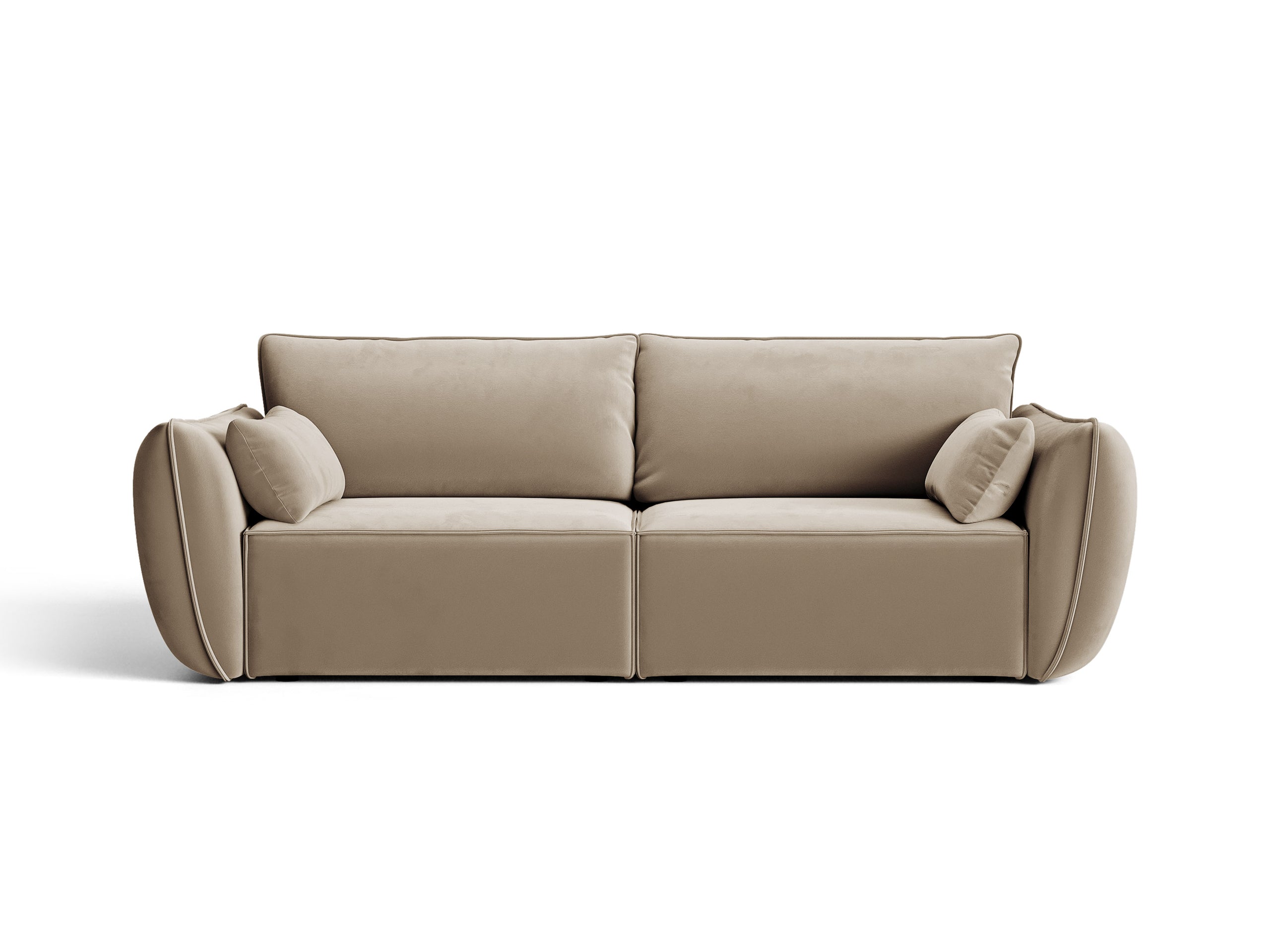 Micadoni Kaelle trojmiestna pohovka 208 × 110 cm - Zamat Bluvel (Blu40) - Kapučínová
