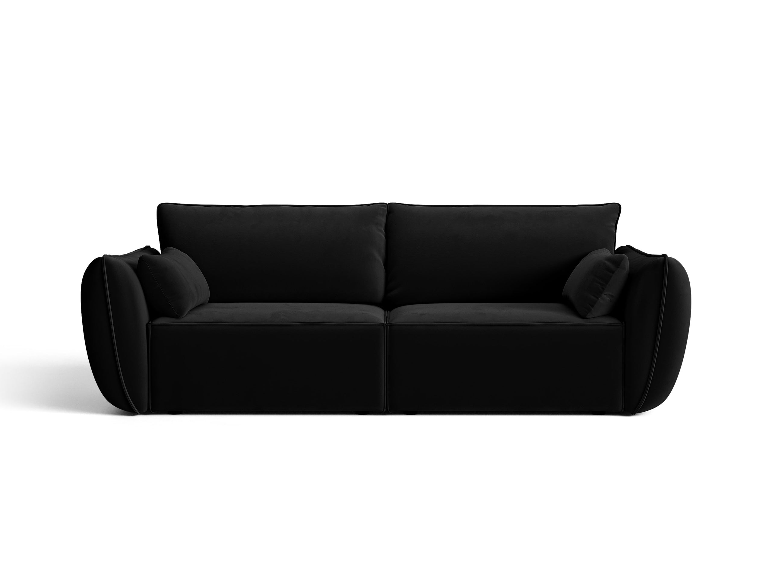 Micadoni Kaelle trojmiestna pohovka 208 × 110 cm - Zamat Bluvel (Blu19) - Čierna