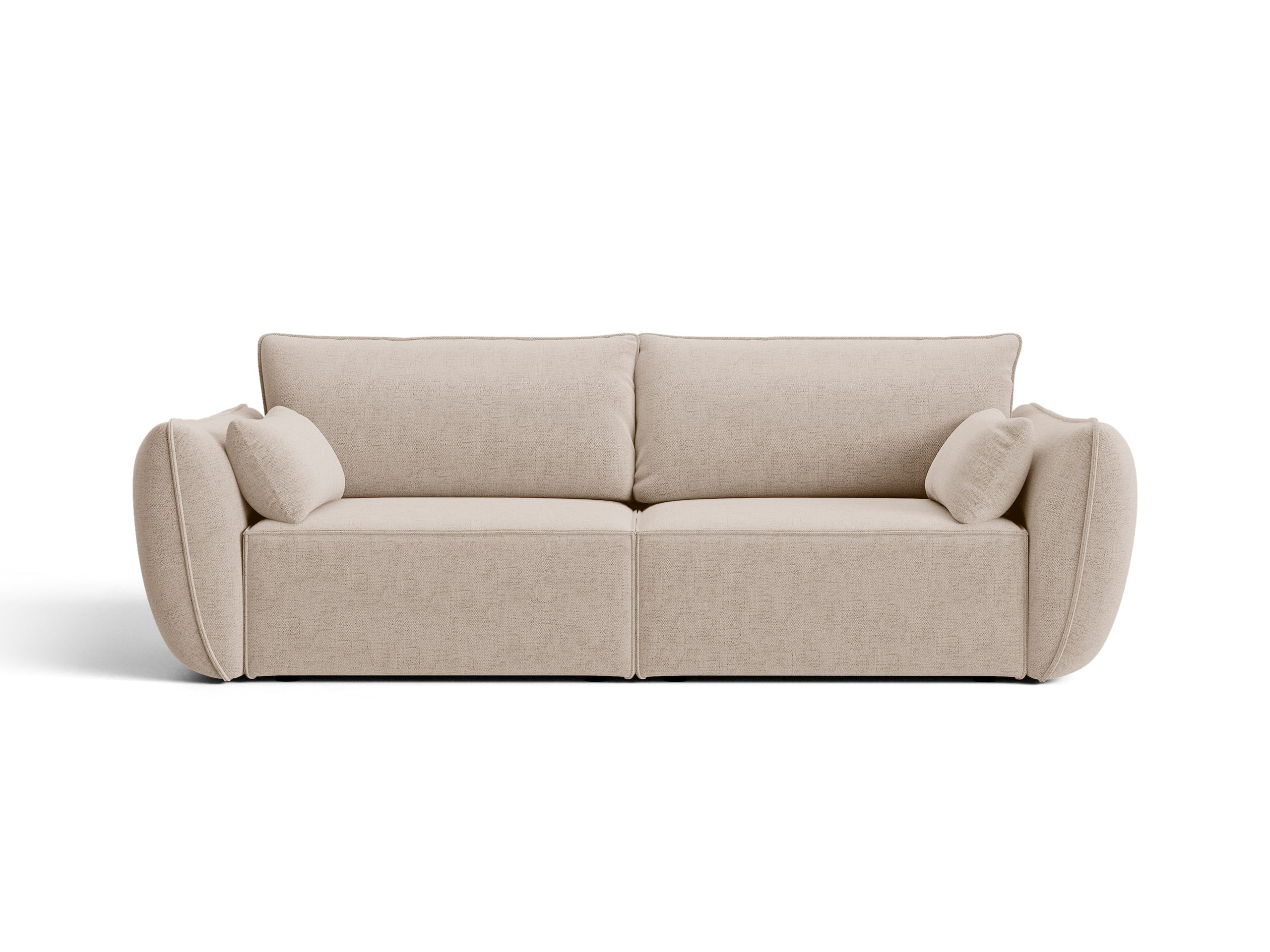 Micadoni Kaelle trojmiestna pohovka 208 × 110 cm - Štrukturovaná látka Moly (Mol11) - Kapučínová