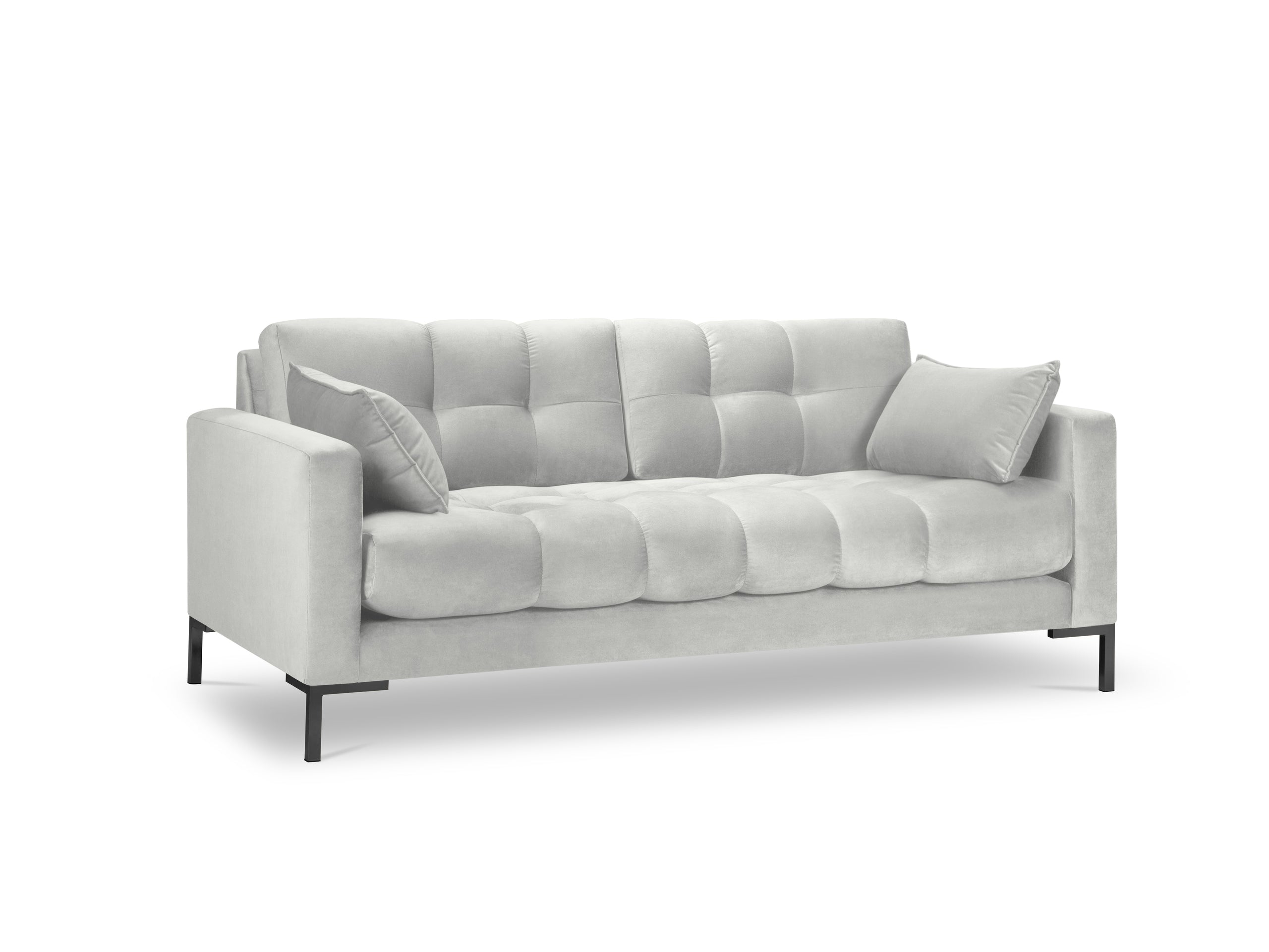 Micadoni Mamaia trojmiestna pohovka 177 × 96 cm - Zamat Bluvel (Blu03) - Strieborná