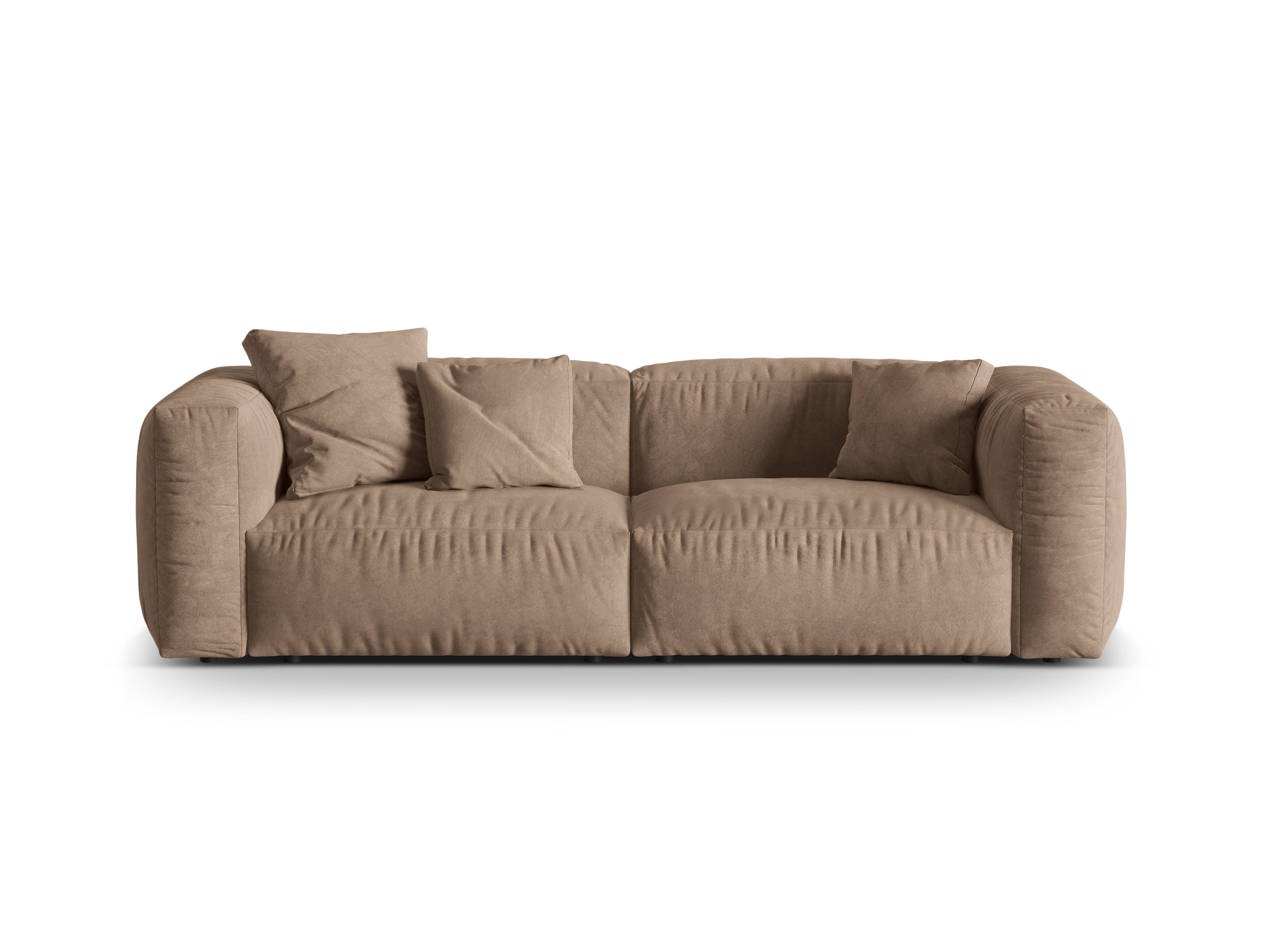Micadoni Martina trojmiestna pohovka - Zamat Vogue (Vog3) - Tmavobéžová - Nohy: Čierny plast - Variant 76 cm