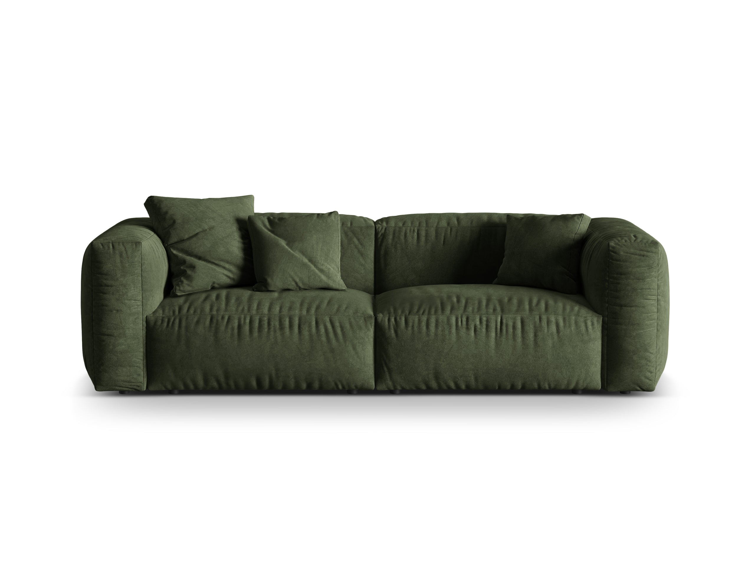 Micadoni Martina trojmiestna pohovka - Zamat Vogue (Vog11) - Zelená - Nohy: Čierny plast - Variant 76 cm