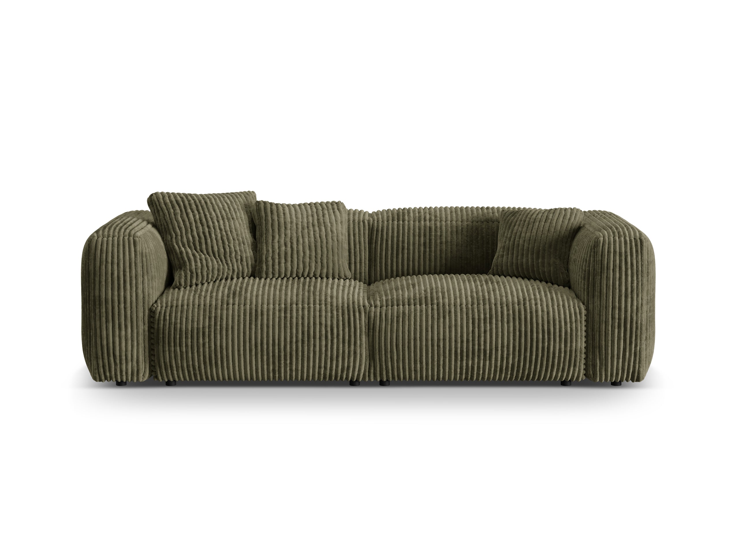 Micadoni Martina trojmiestna pohovka - Menčester Tilia (Til37) - Machovozelená - Nohy: Čierny plast - Variant 76 cm