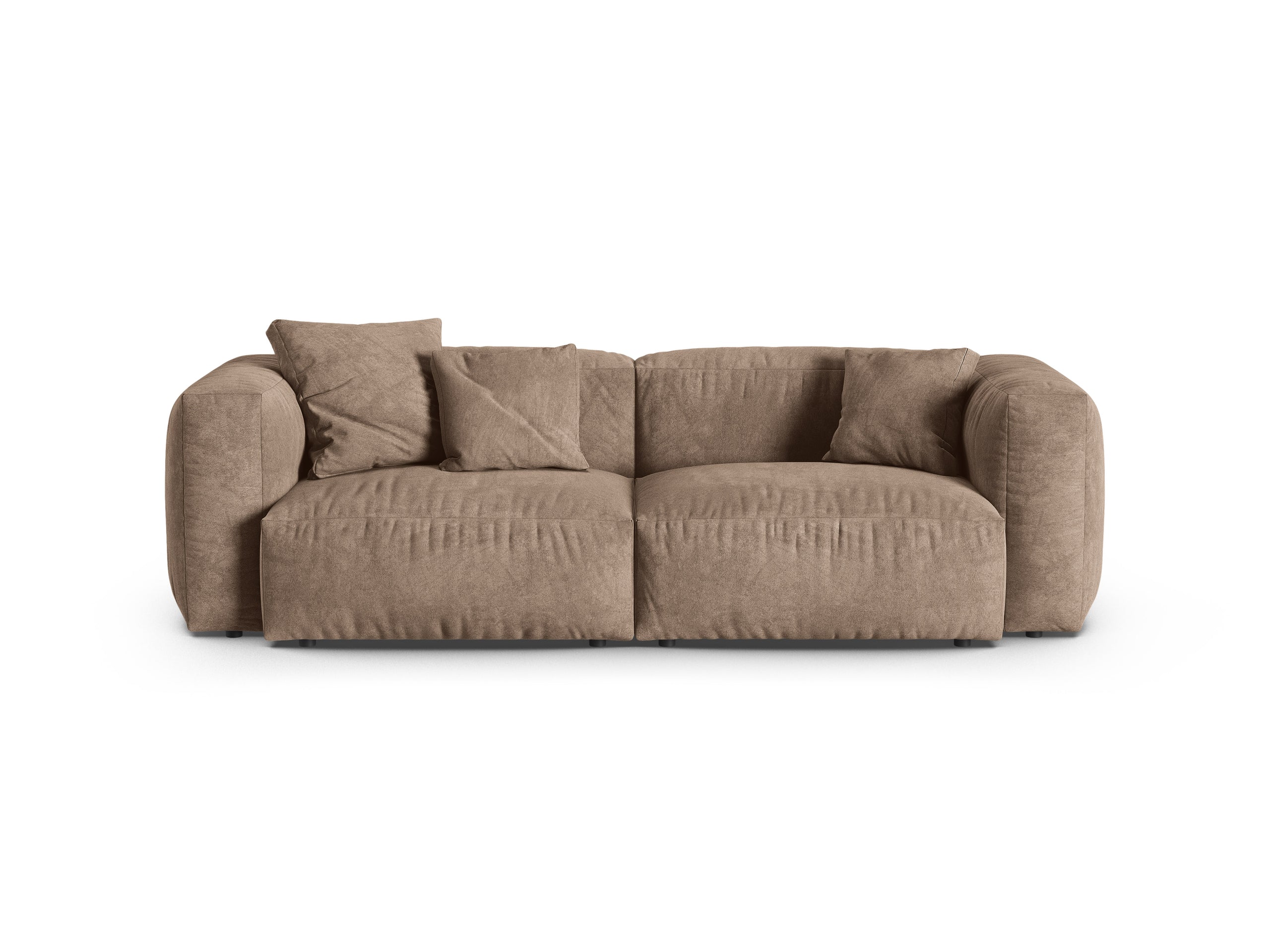 Micadoni Martina trojmiestna pohovka - Zamat Vogue (Vog3) - Tmavobéžová - Nohy: Čierny plast - Variant 90 cm