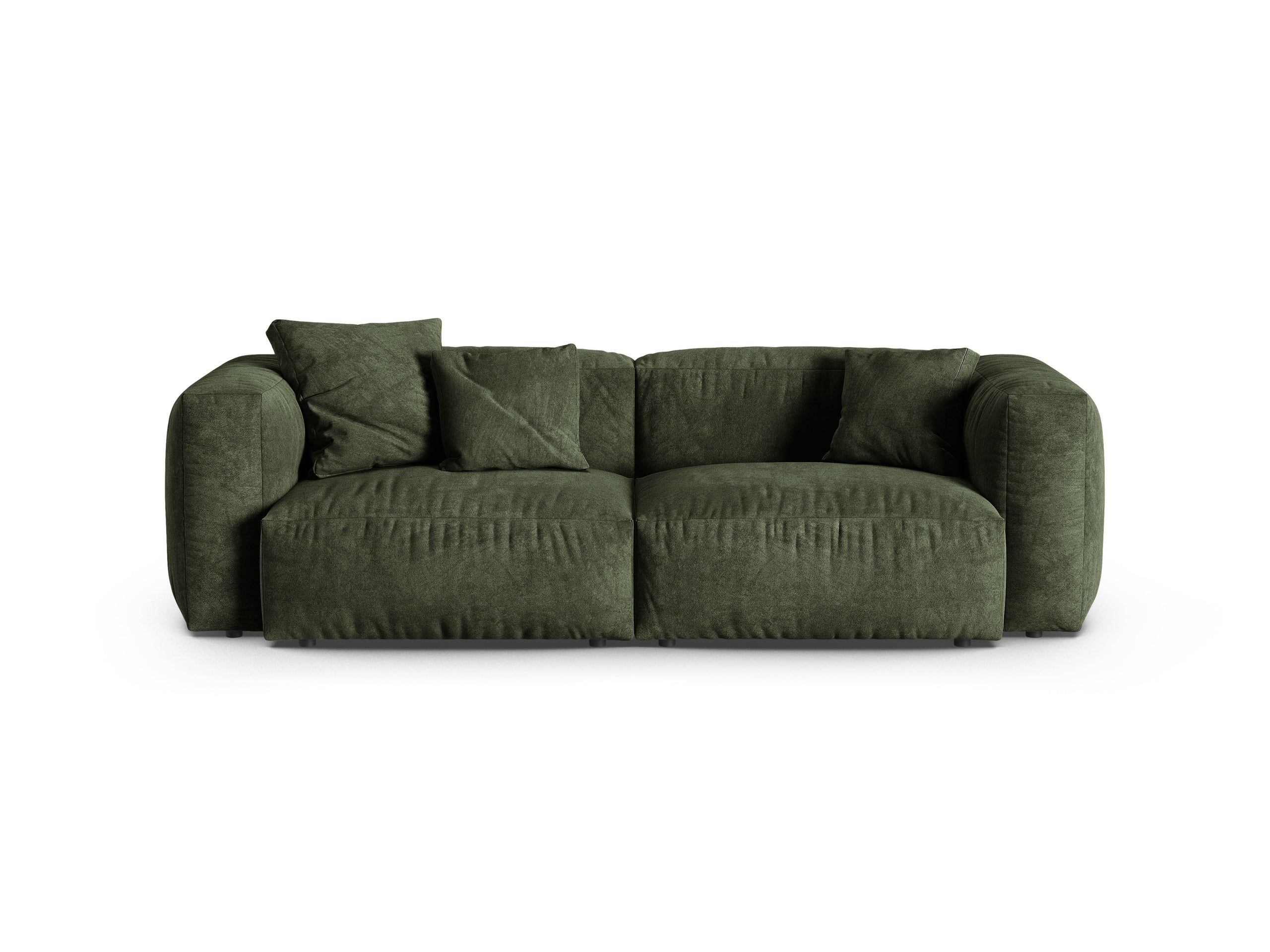 Micadoni Martina trojmiestna pohovka - Zamat Vogue (Vog11) - Zelená - Nohy: Čierny plast - Variant 90 cm
