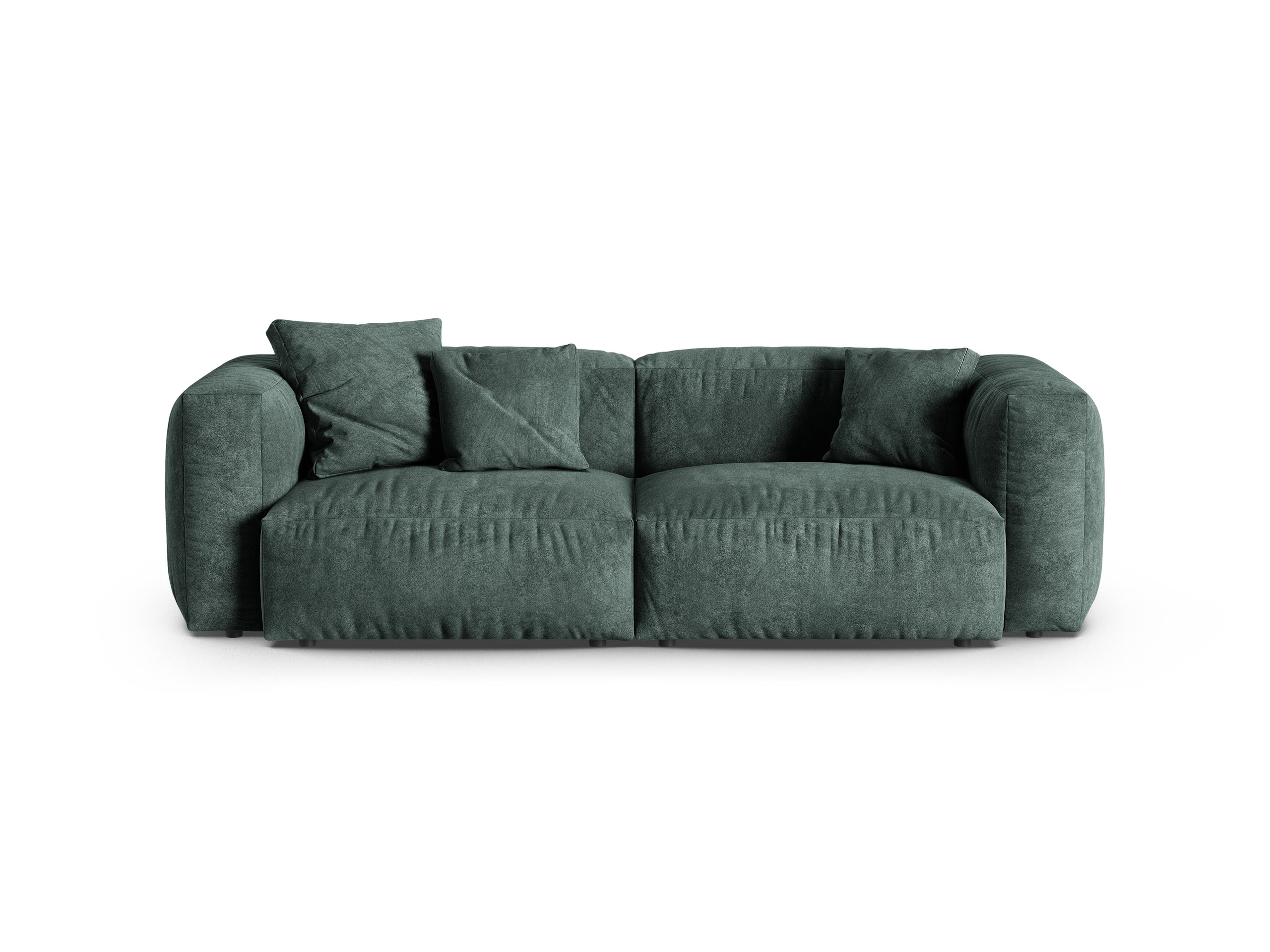 Micadoni Martina trojmiestna pohovka - Zamat Vogue (Vog12) - Petrolejová - Nohy: Čierny plast - Variant 90 cm