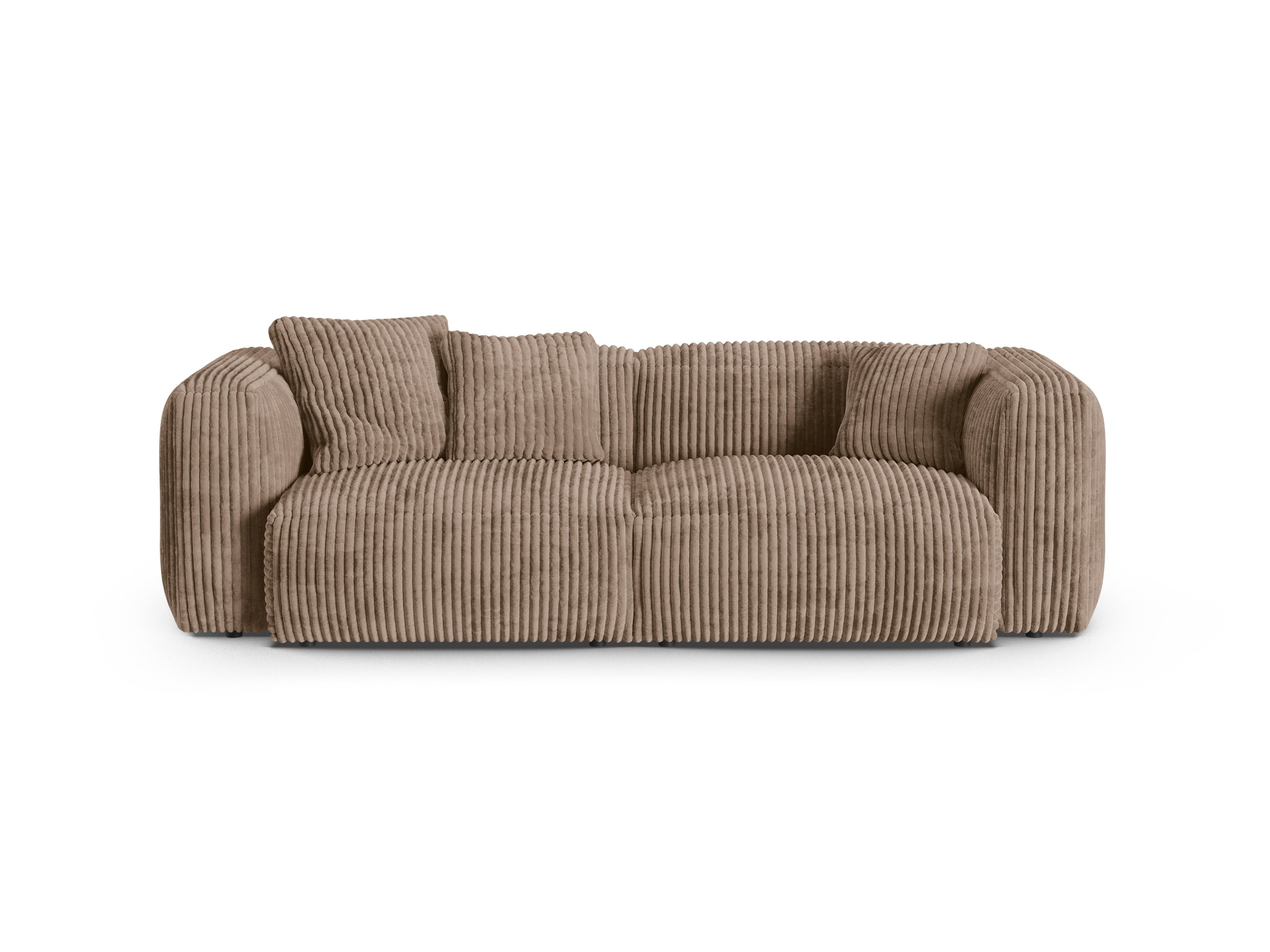 Micadoni Martina trojmiestna pohovka - Menčester Tilia (Til17) - Žaluďová - Nohy: Čierny plast - Variant 90 cm