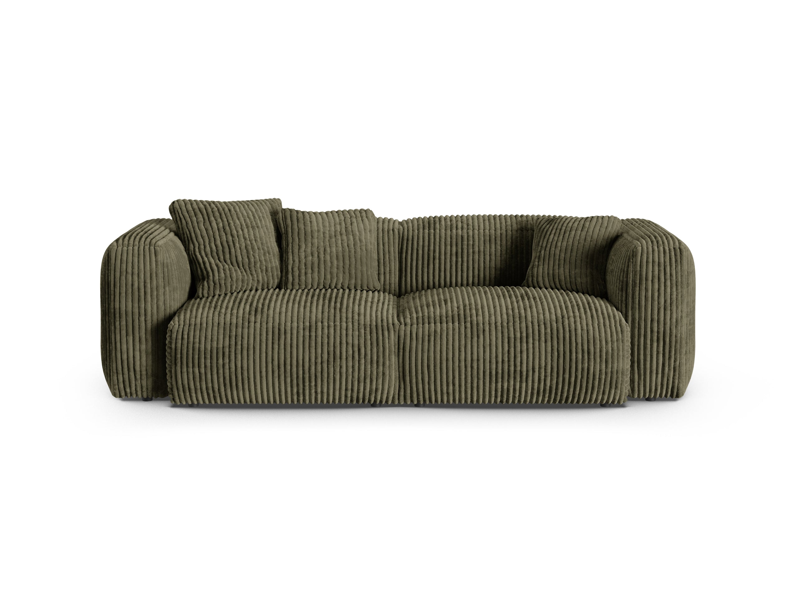 Micadoni Martina trojmiestna pohovka - Menčester Tilia (Til37) - Machovozelená - Nohy: Čierny plast - Variant 90 cm