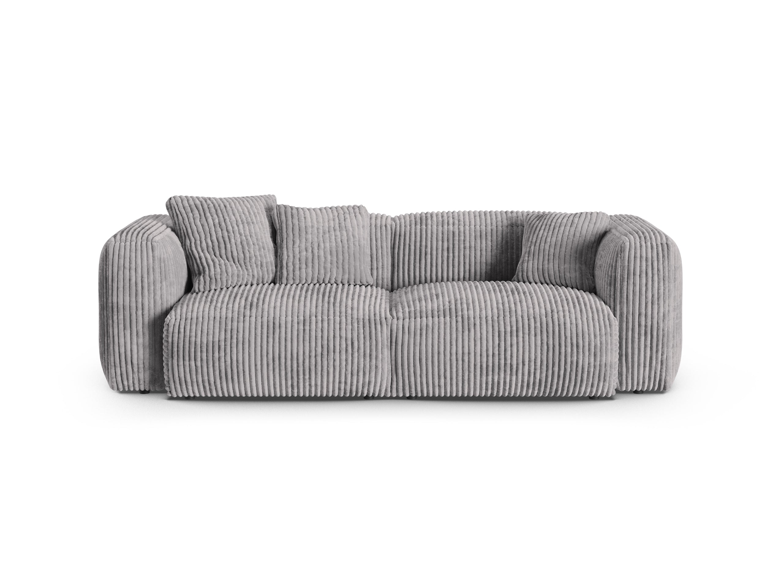 Micadoni Martina trojmiestna pohovka - Menčester Tilia (Til86) - Svetlosivá - Nohy: Čierny plast - Variant 90 cm
