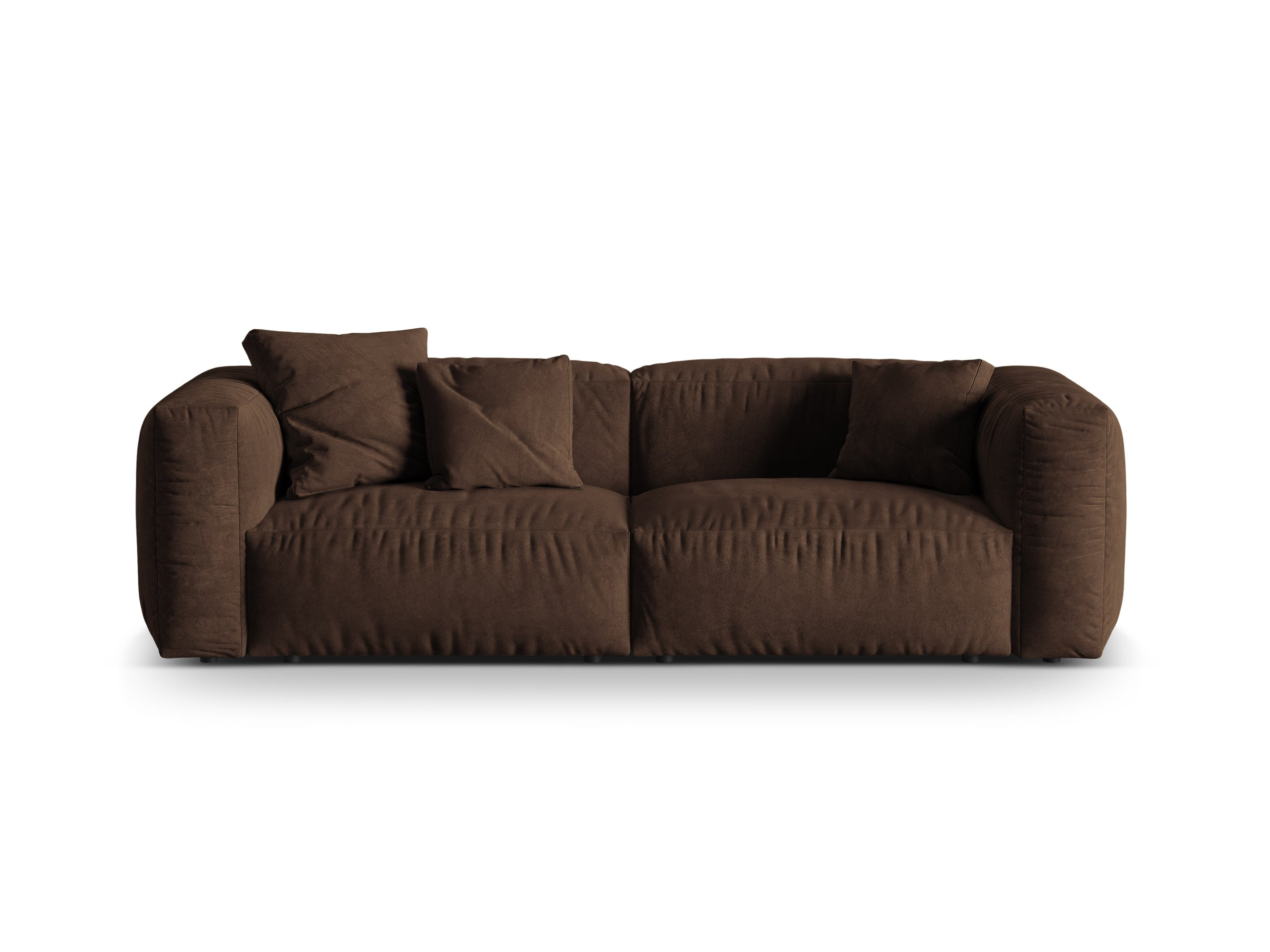 Micadoni Martina trojmiestna pohovka - Zamat Vogue (Vog6) - Čokoládová - Nohy: Čierny plast - Variant 76 cm