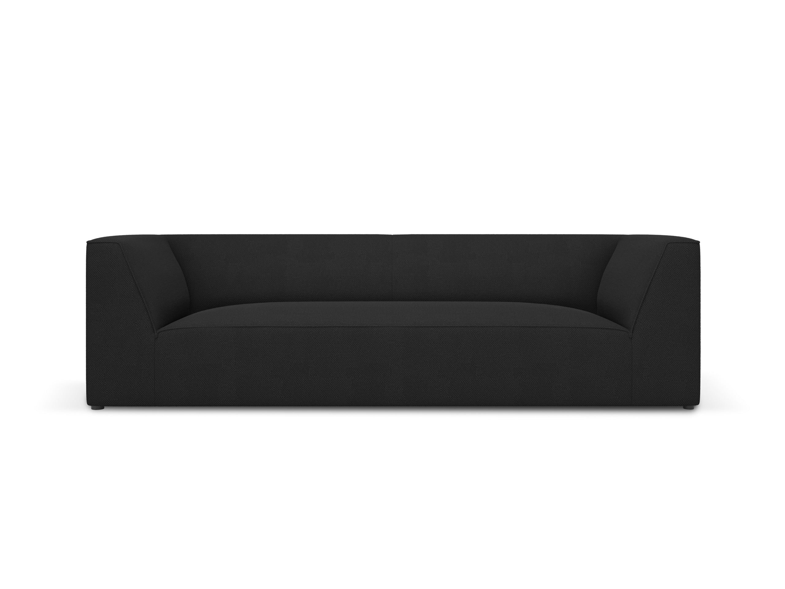 Micadoni Ruby trojmiestna pohovka 232 × 93 cm - Štrukturovaná látka Ottawa (Ota12) - Čierna