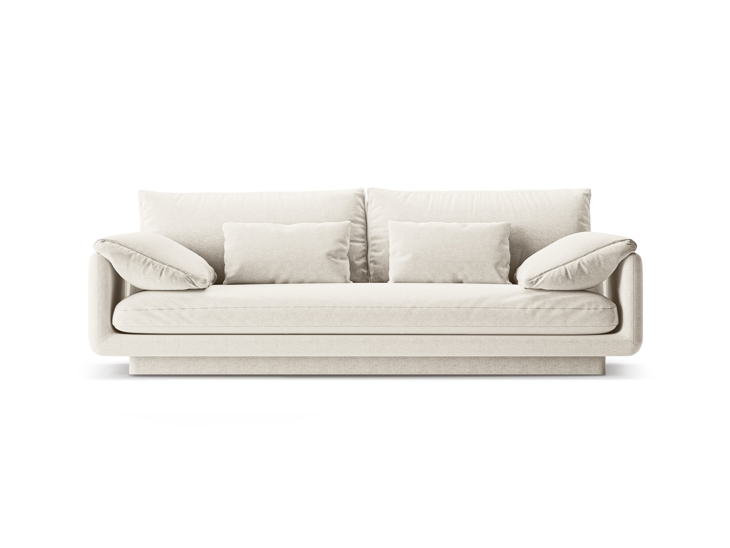 Micadoni Torino trojmiestna pohovka 220 × 103 cm - Štrukturovaná látka Wind (Win02) - Slonovinová
