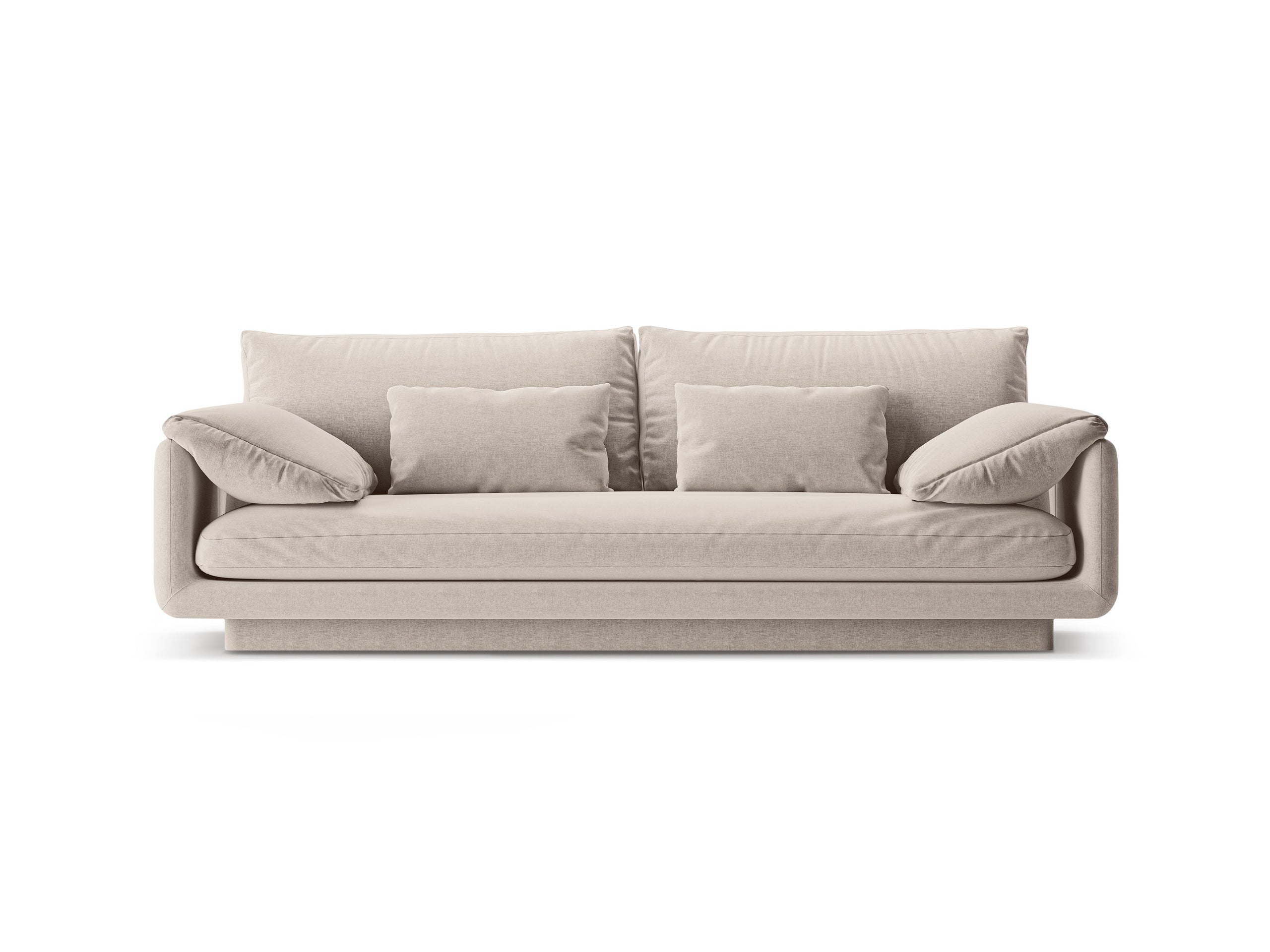 Micadoni Torino trojmiestna pohovka 220 × 103 cm - Štrukturovaná látka Wind (Win05) - Svetlobéžová