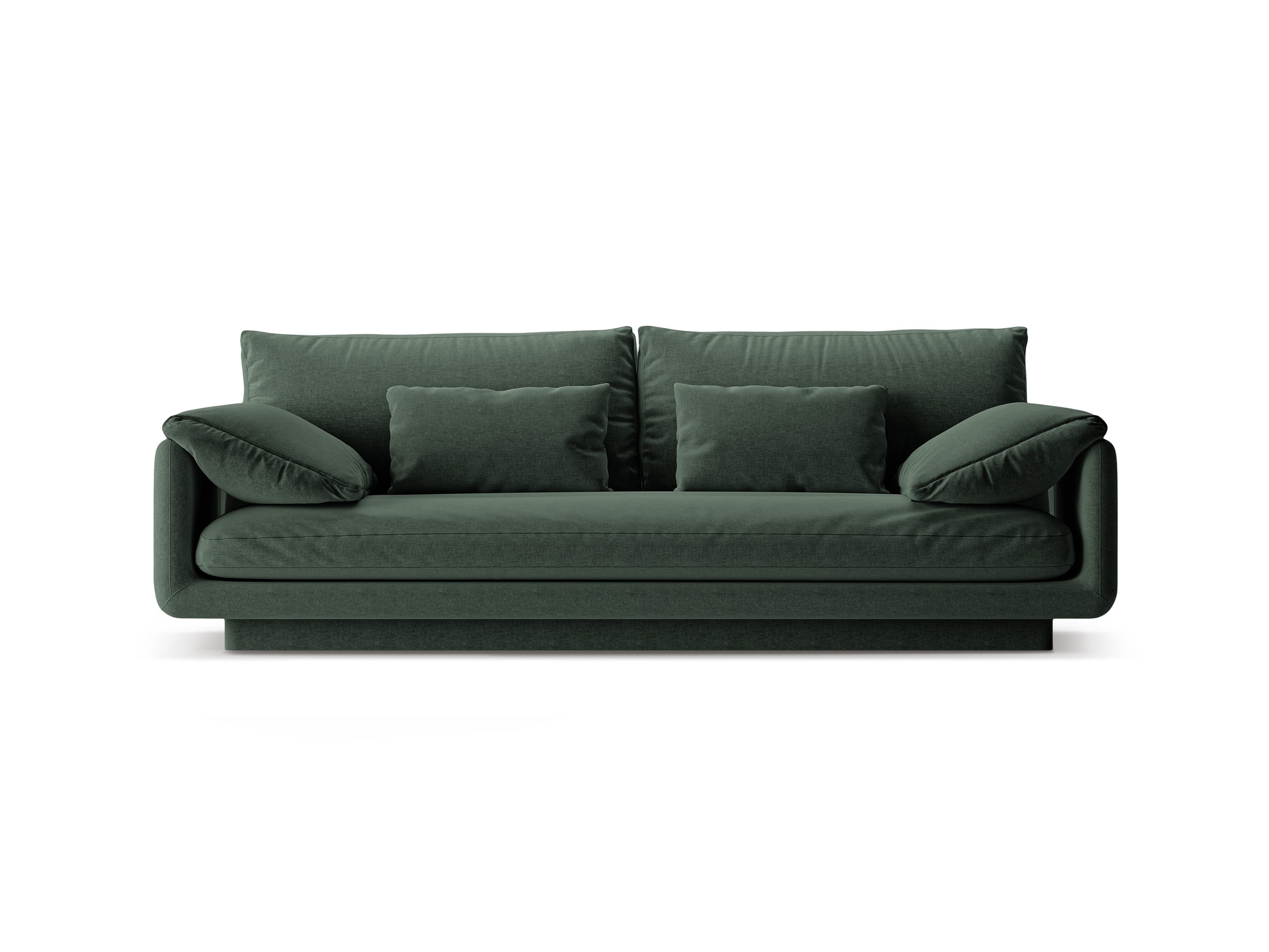 Micadoni Torino trojmiestna pohovka 220 × 103 cm - Štrukturovaná látka Wind (Win75) - Machovozelená