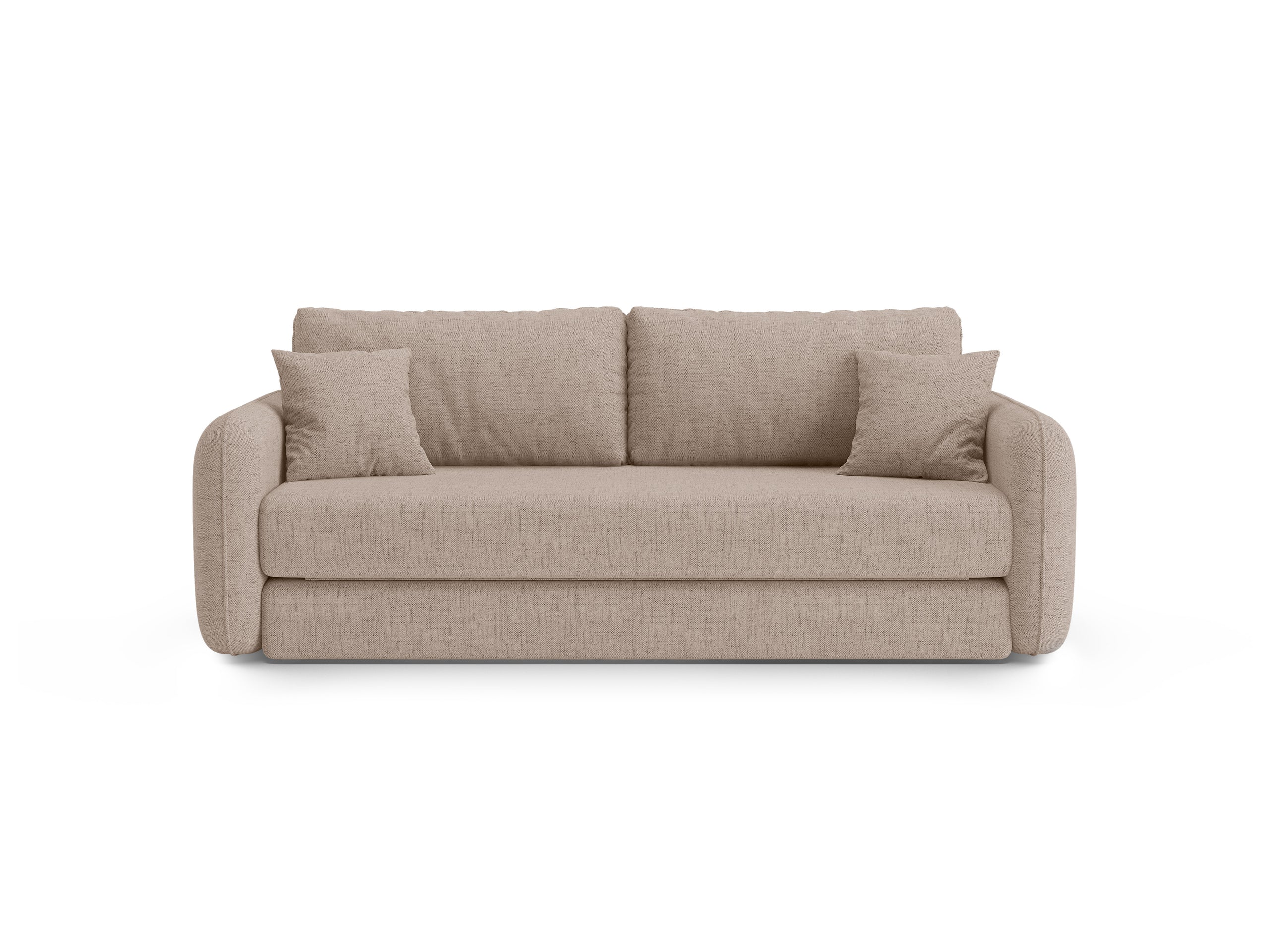 Micadoni Dormi rozkladacia trojmiestna pohovka 225 × 94 cm - Štrukturovaná látka Moly (Mol11) - Kapučínová - Variant 94x87x225