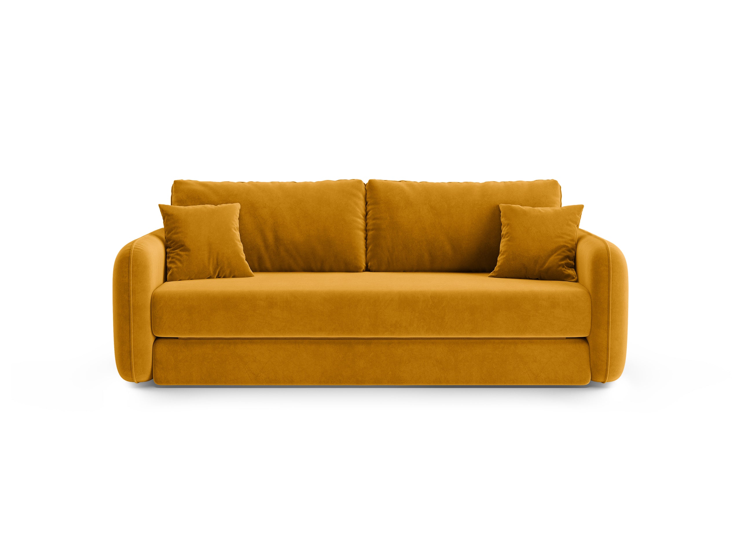 Micadoni Dormi rozkladacia trojmiestna pohovka 225 × 94 cm - Zamat Salvador (Sal10) - Žltá - Variant 94x87x225