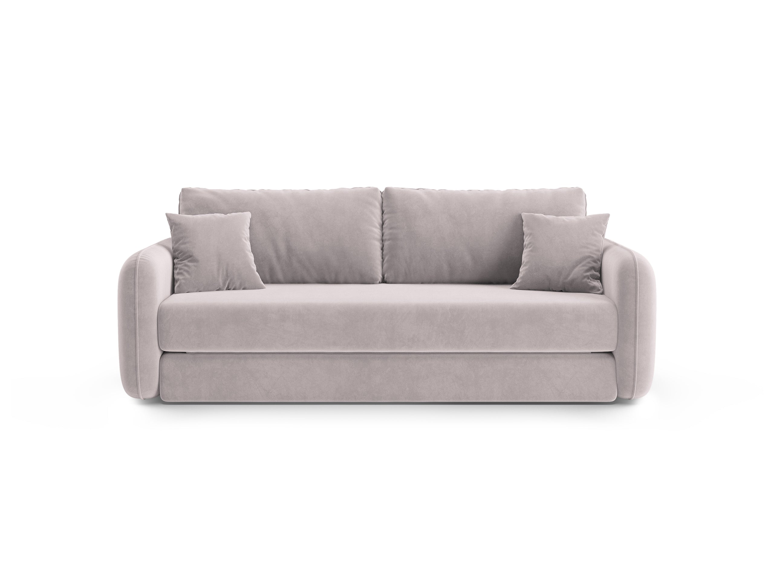 Micadoni Dormi rozkladacia trojmiestna pohovka 225 × 94 cm - Zamat Salvador (Sal16) - Svetlosivá - Variant 94x87x225