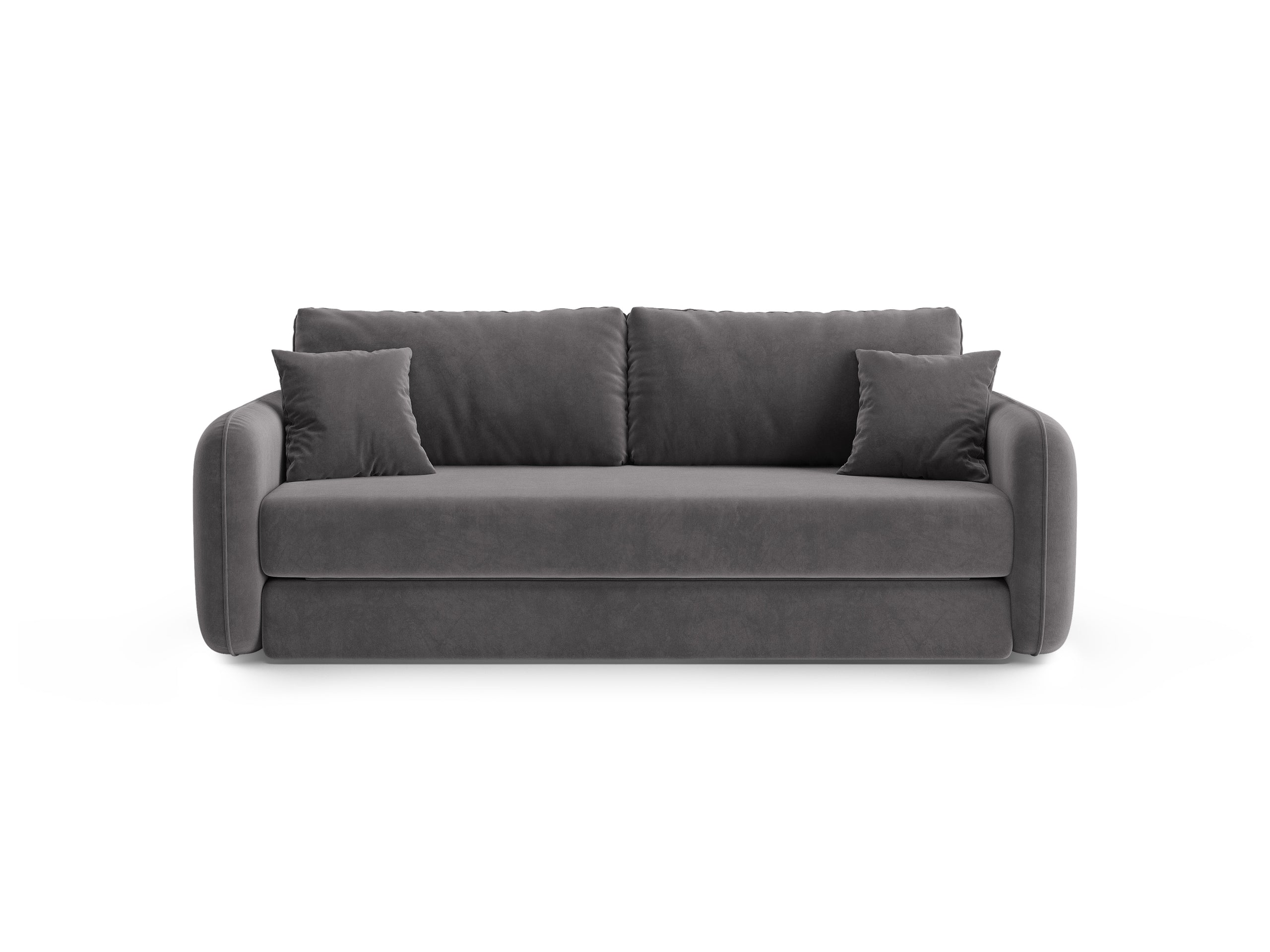 Micadoni Dormi rozkladacia trojmiestna pohovka 225 × 94 cm - Zamat Salvador (Sal18) - Tmavosivá - Variant 94x87x225