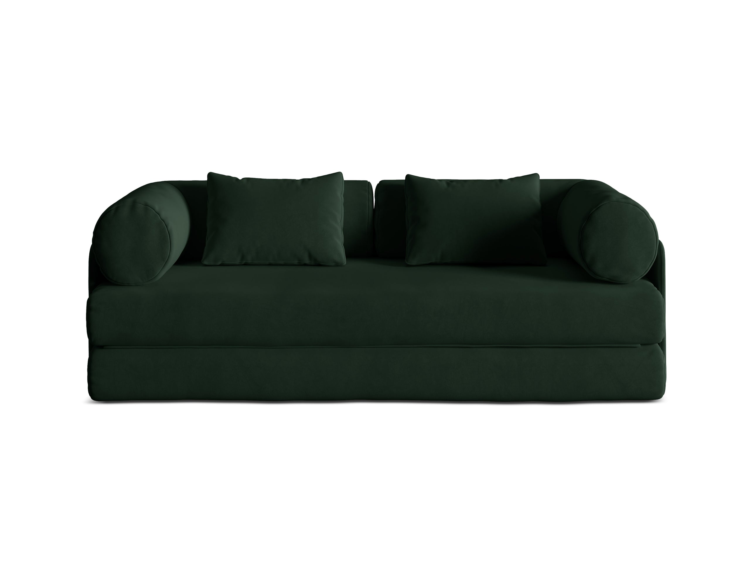 Micadoni Dreamy rozkladacia trojmiestna pohovka 206 × 95 cm - Zamat Salvador (Sal07) - Fľaškovozelená - Variant 95x70x206