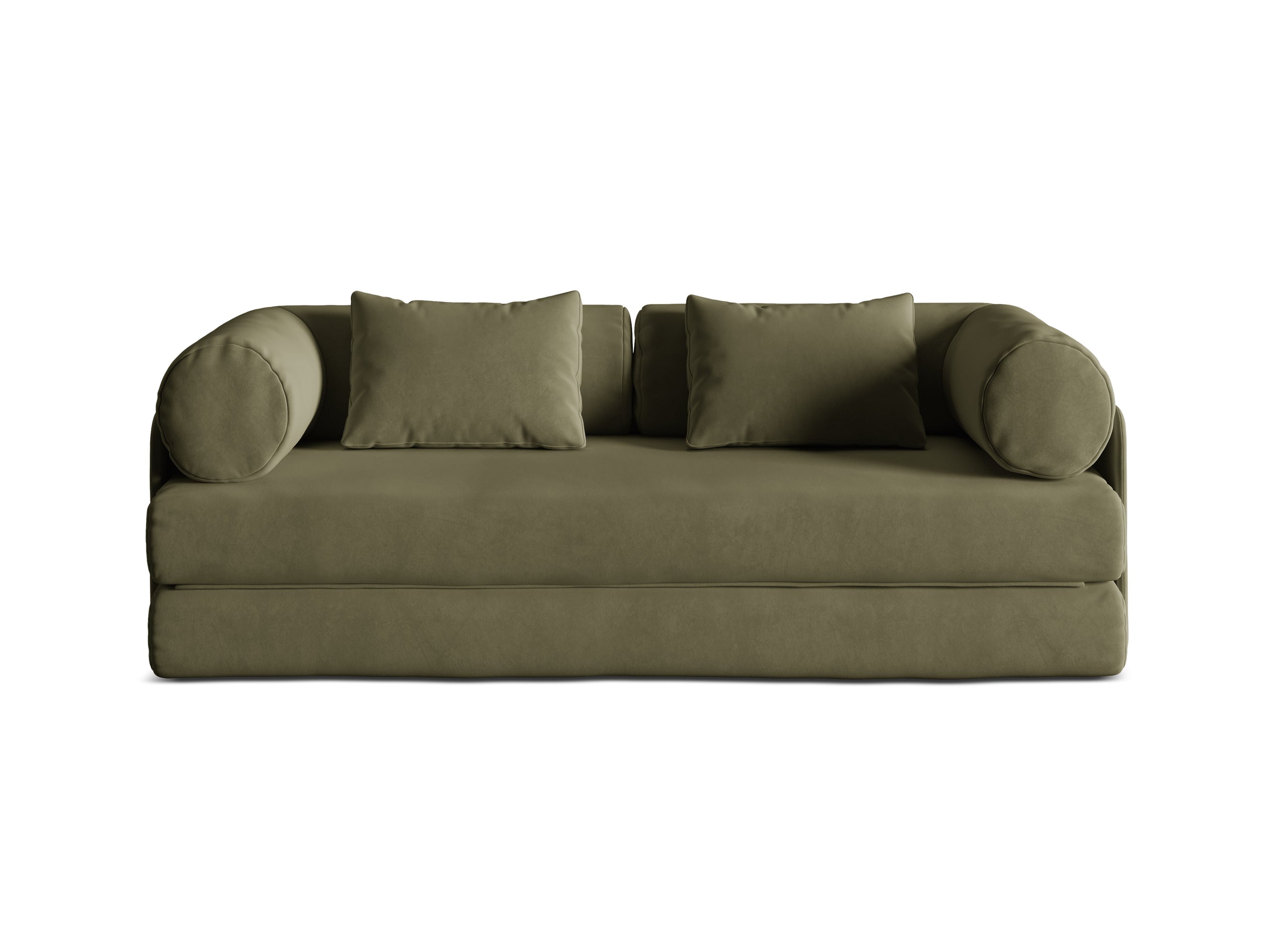 Micadoni Dreamy rozkladacia trojmiestna pohovka 206 × 95 cm - Zamat Salvador (Sal08) - Zelená - Variant 95x70x206