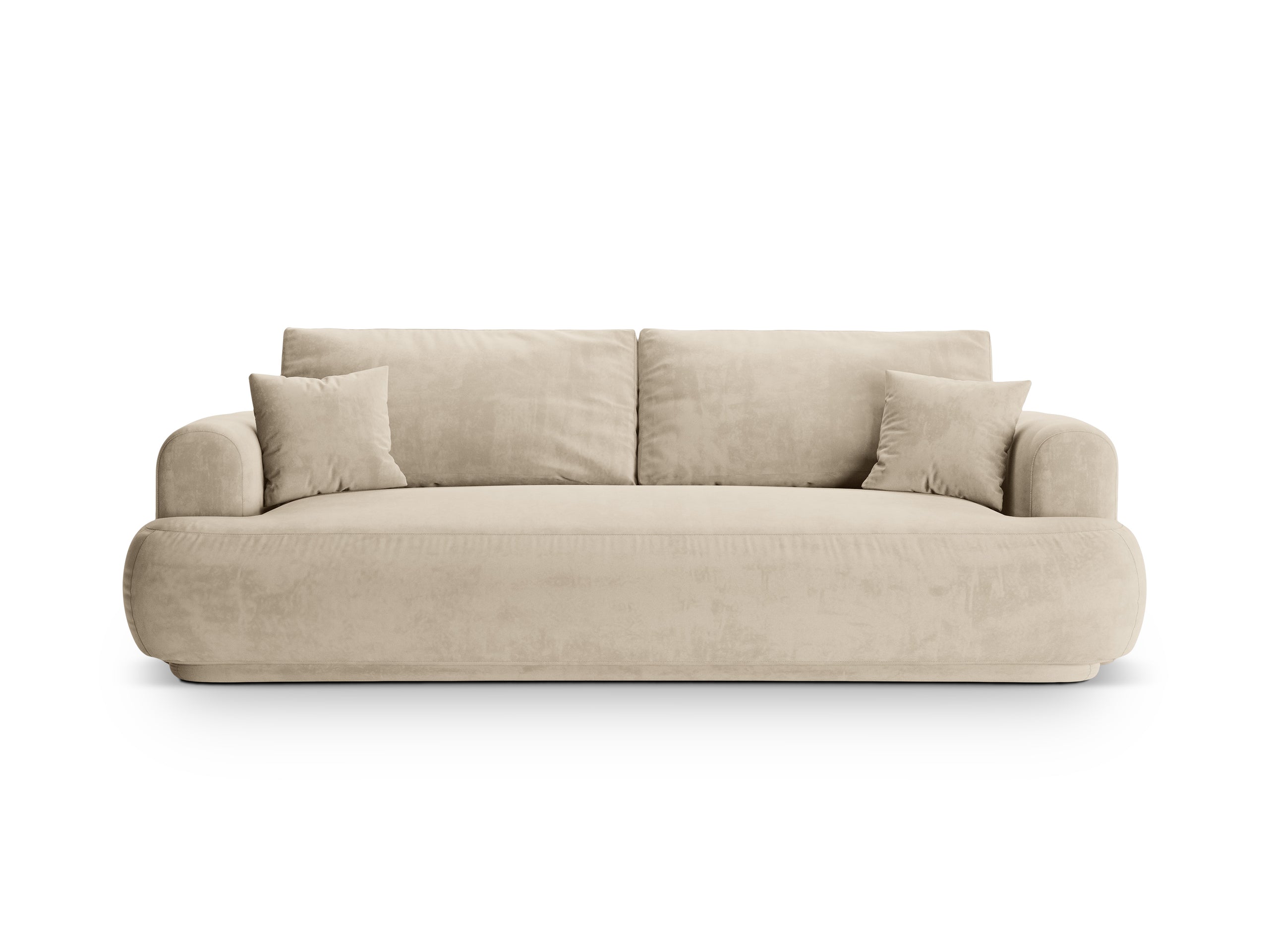 Micadoni Ella rozkladacia trojmiestna pohovka 253 × 108 cm - Zamat Vogue (Vog1) - Svetlobéžová