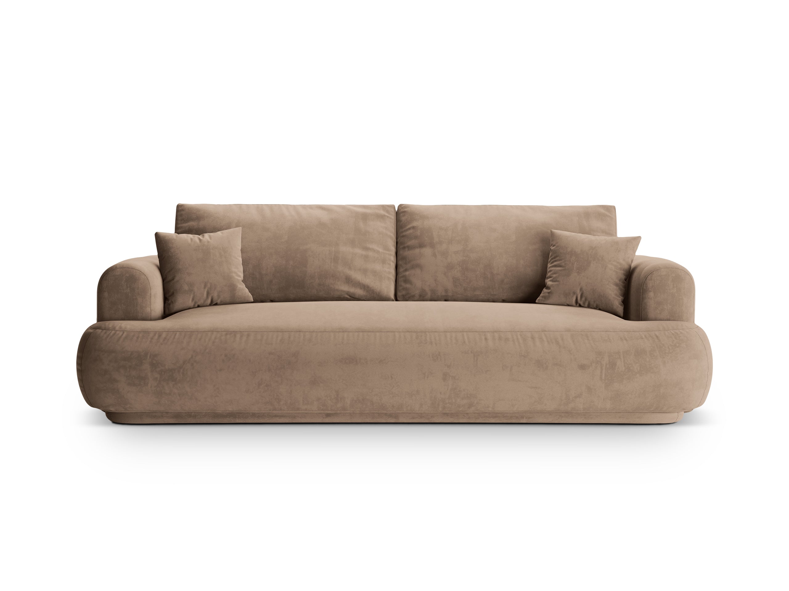 Micadoni Ella rozkladacia trojmiestna pohovka 253 × 108 cm - Zamat Vogue (Vog3) - Tmavobéžová