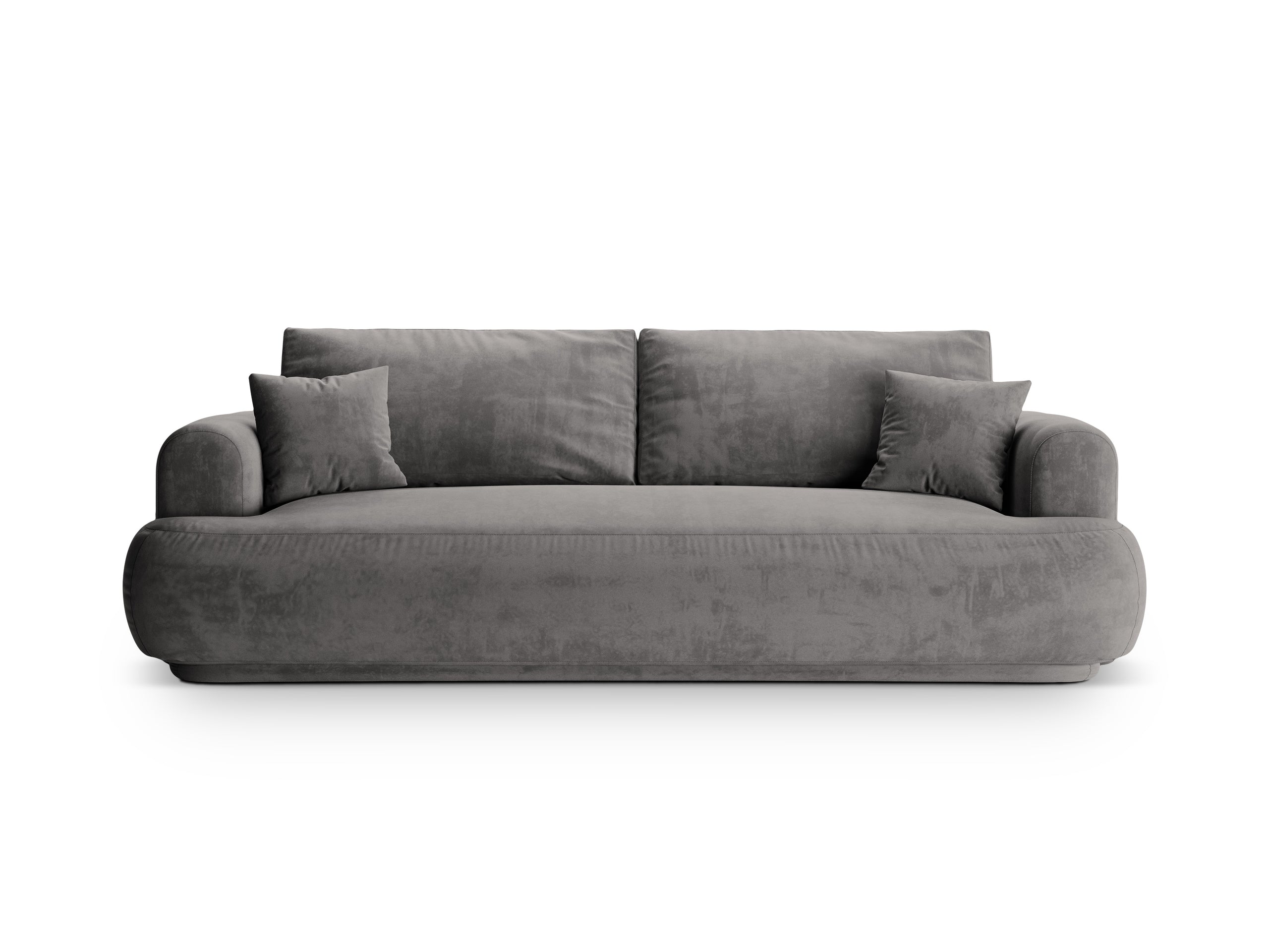 Micadoni Ella rozkladacia trojmiestna pohovka 253 × 108 cm - Zamat Vogue (Vog15) - Sivá