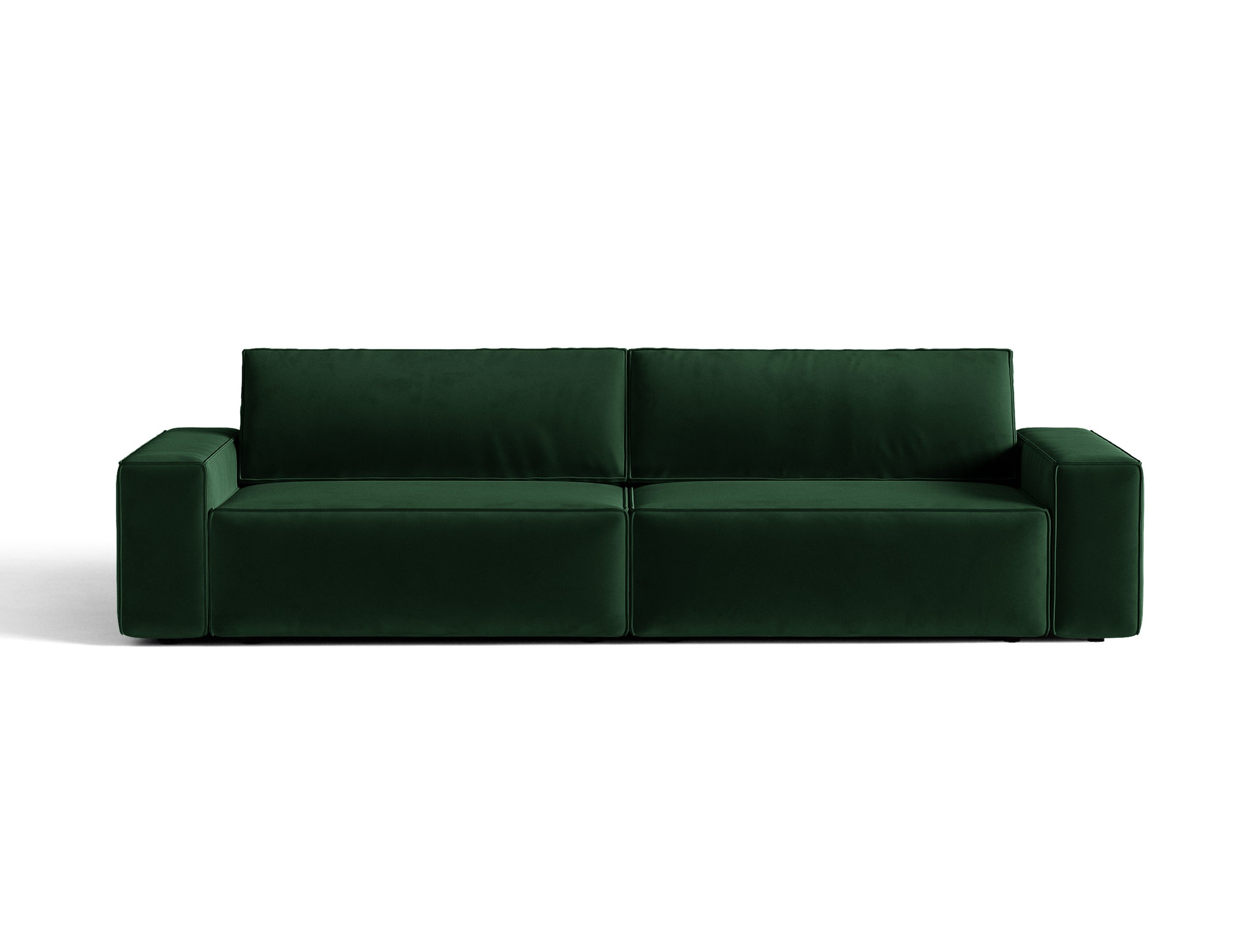 Micadoni Jodie rozkladacia trojmiestna pohovka 247 × 107 cm - Zamat Bluvel (Blu78) - Fľaškovozelená