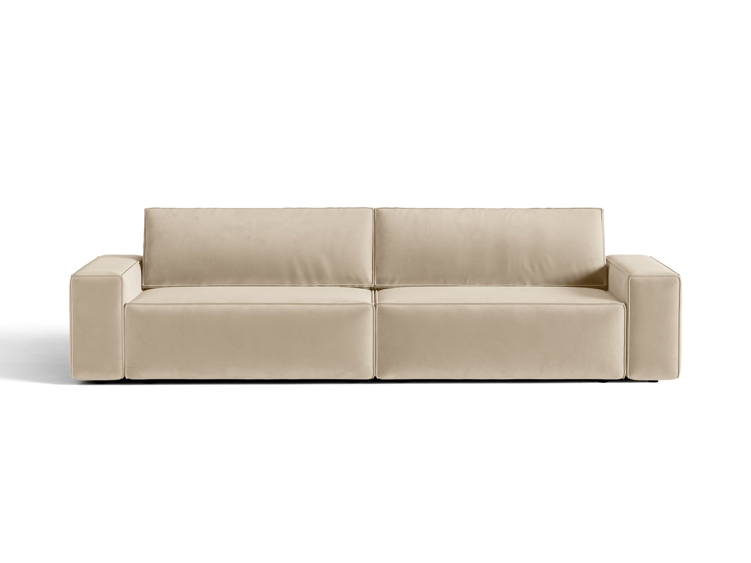 Micadoni Jodie rozkladacia trojmiestna pohovka 247 × 107 cm - Zamat Bluvel (Blu30) - Tmavobéžová