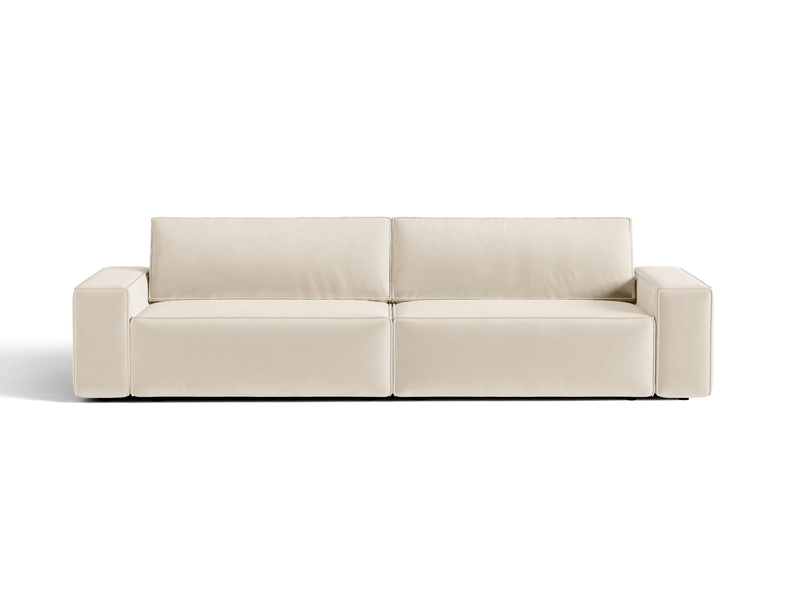Micadoni Jodie rozkladacia trojmiestna pohovka 247 × 107 cm - Zamat Bluvel (Blu22) - Svetlobéžová